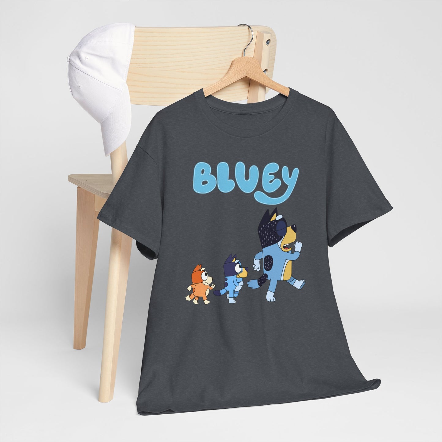 Princess Grace  Bluey Unisex Heavy Cotton Tee  Cute Cartoon T-Shirt for Kids and Adults