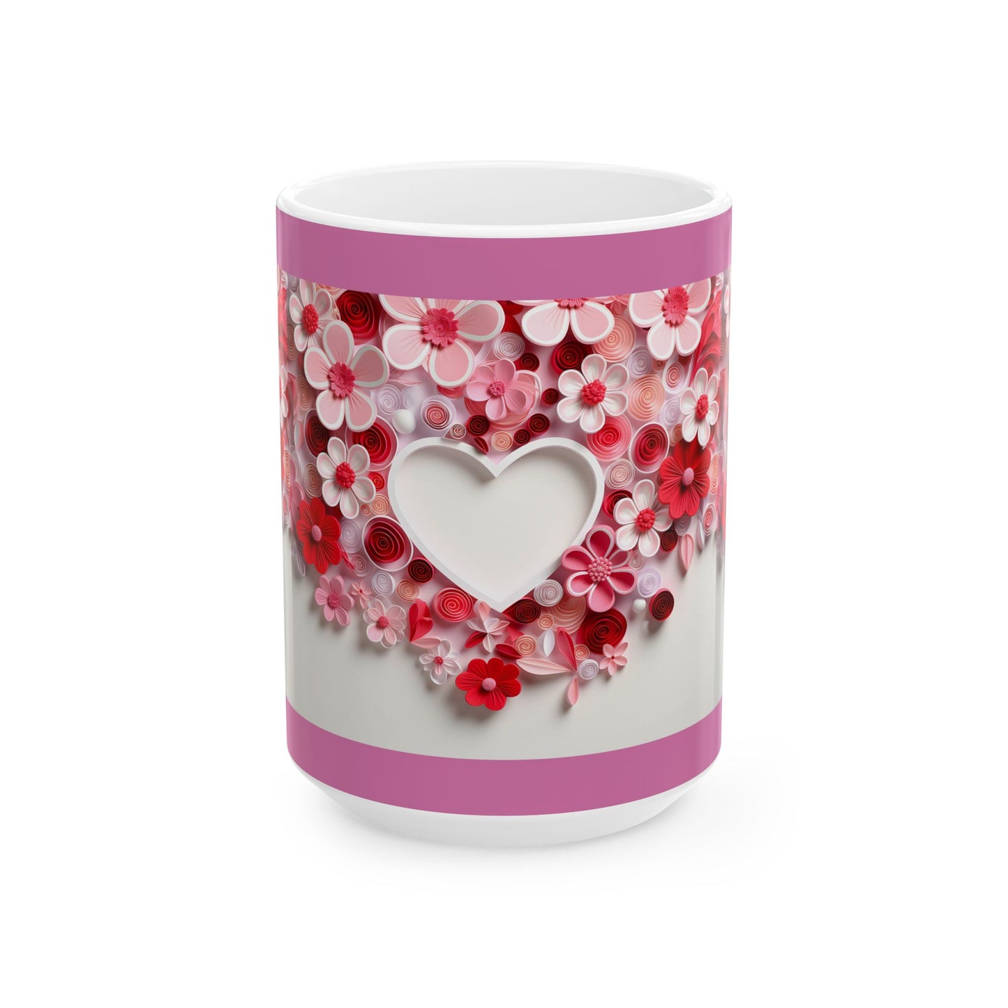 Princess Grace  Floral Heart Ceramic Mug  Perfect Gift for Valentine's Day & Mother's Day