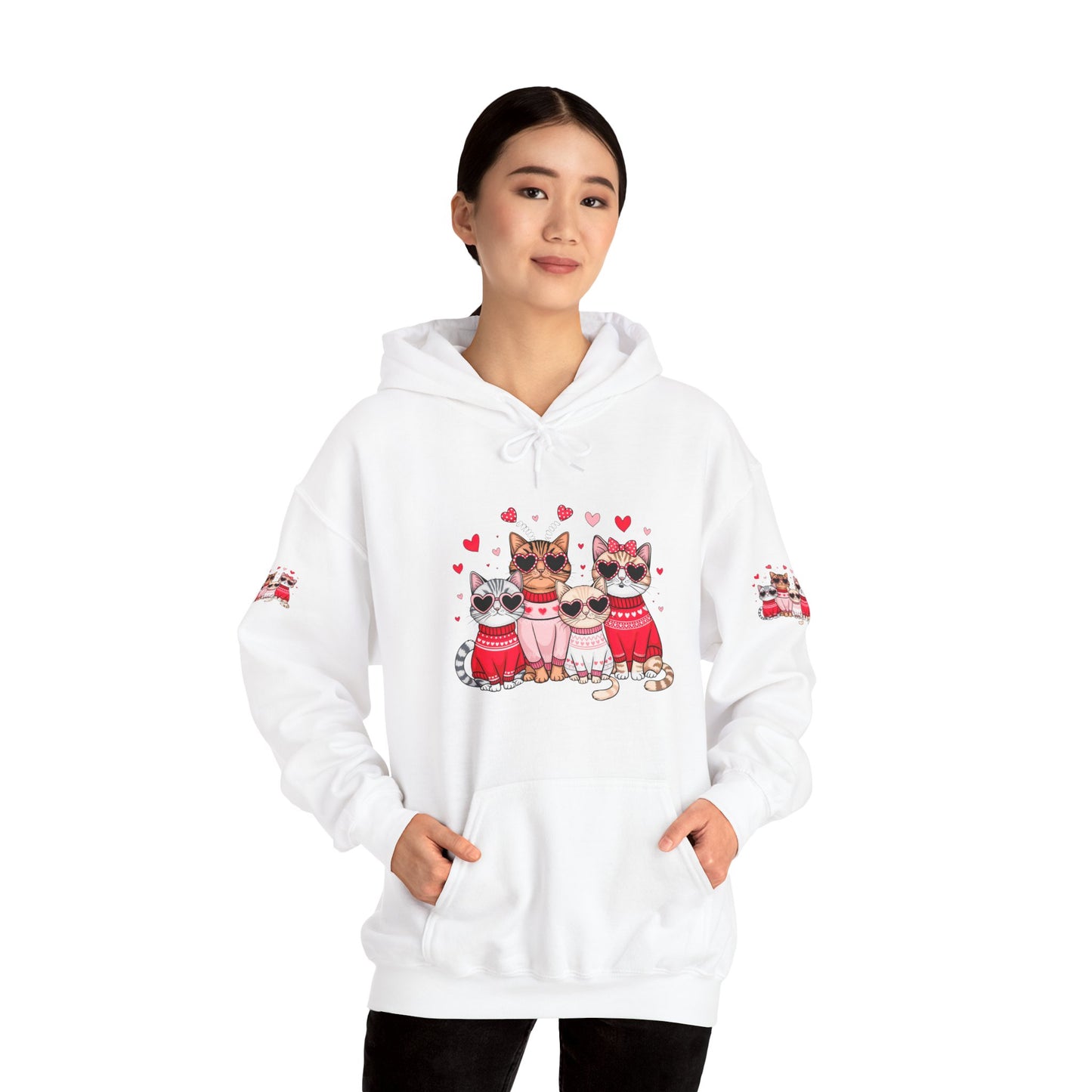 Princess Grace  Cute Cat Lovers Hoodie with Heart Design