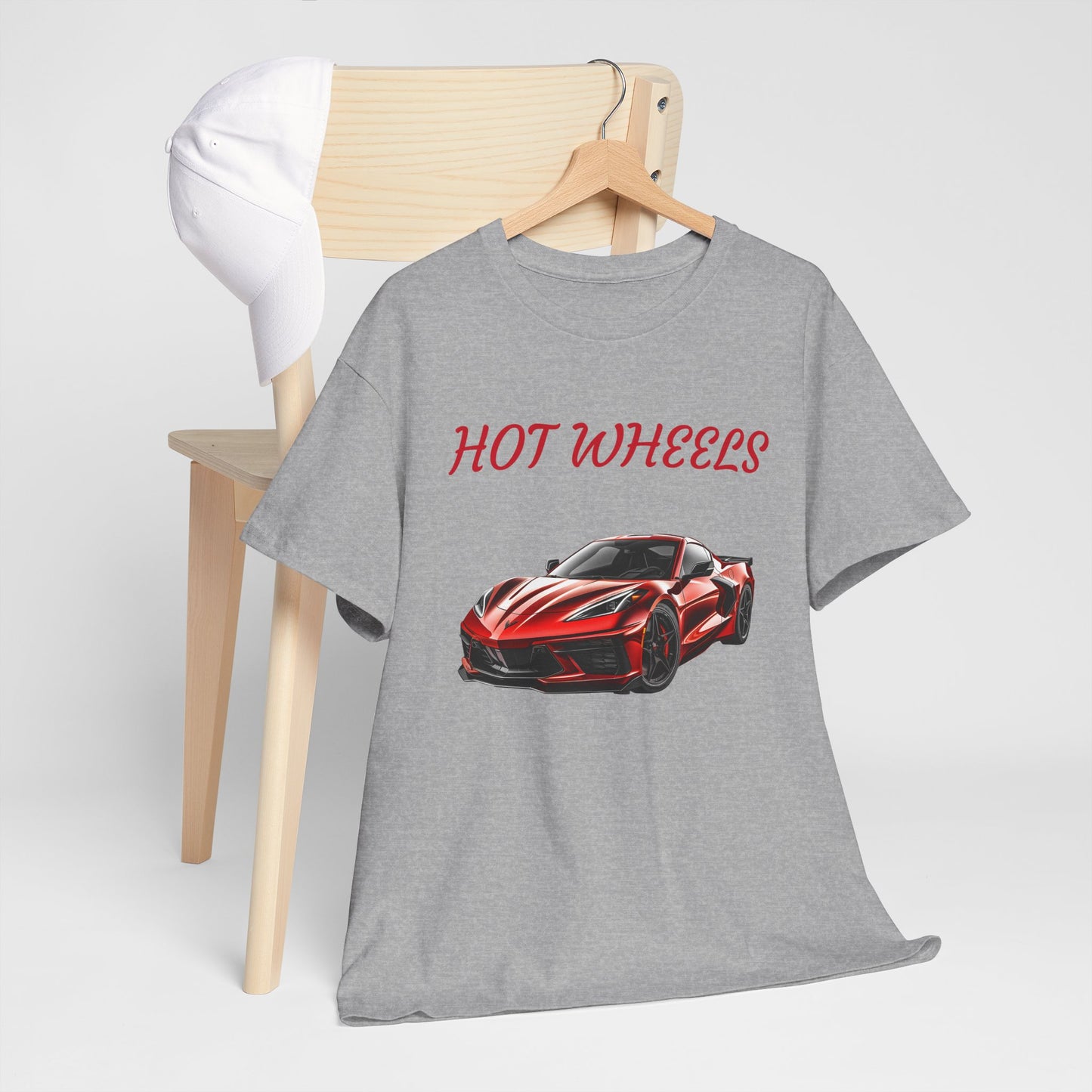 Princess Grace Red Corvette Unisex Heavy Cotton Tee Hot Wheels Racing Graphic Tee for Car Enthusiasts