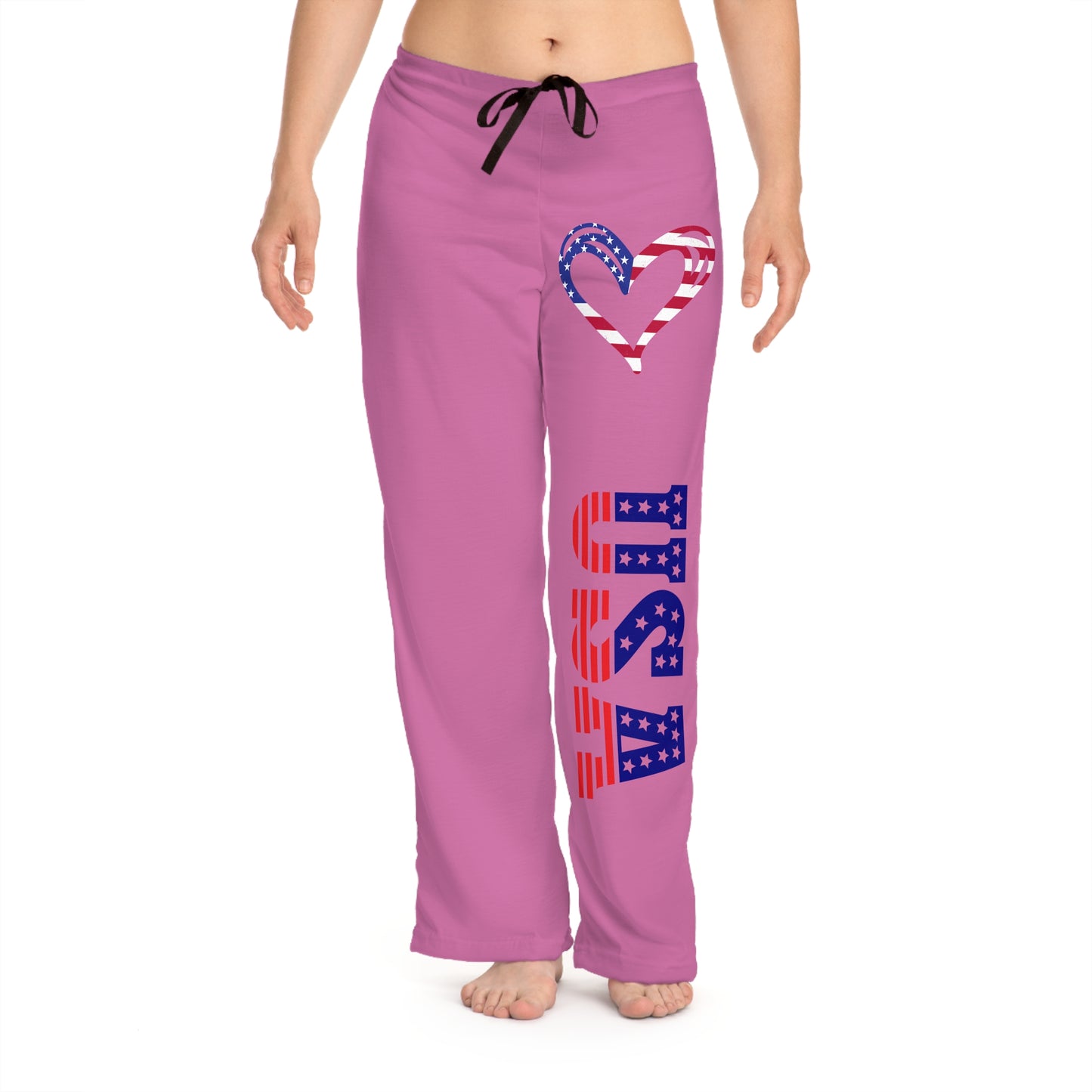 Princess Grace  Patriotic  Pajama Pants with Heart Design  Perfect for Independence Day