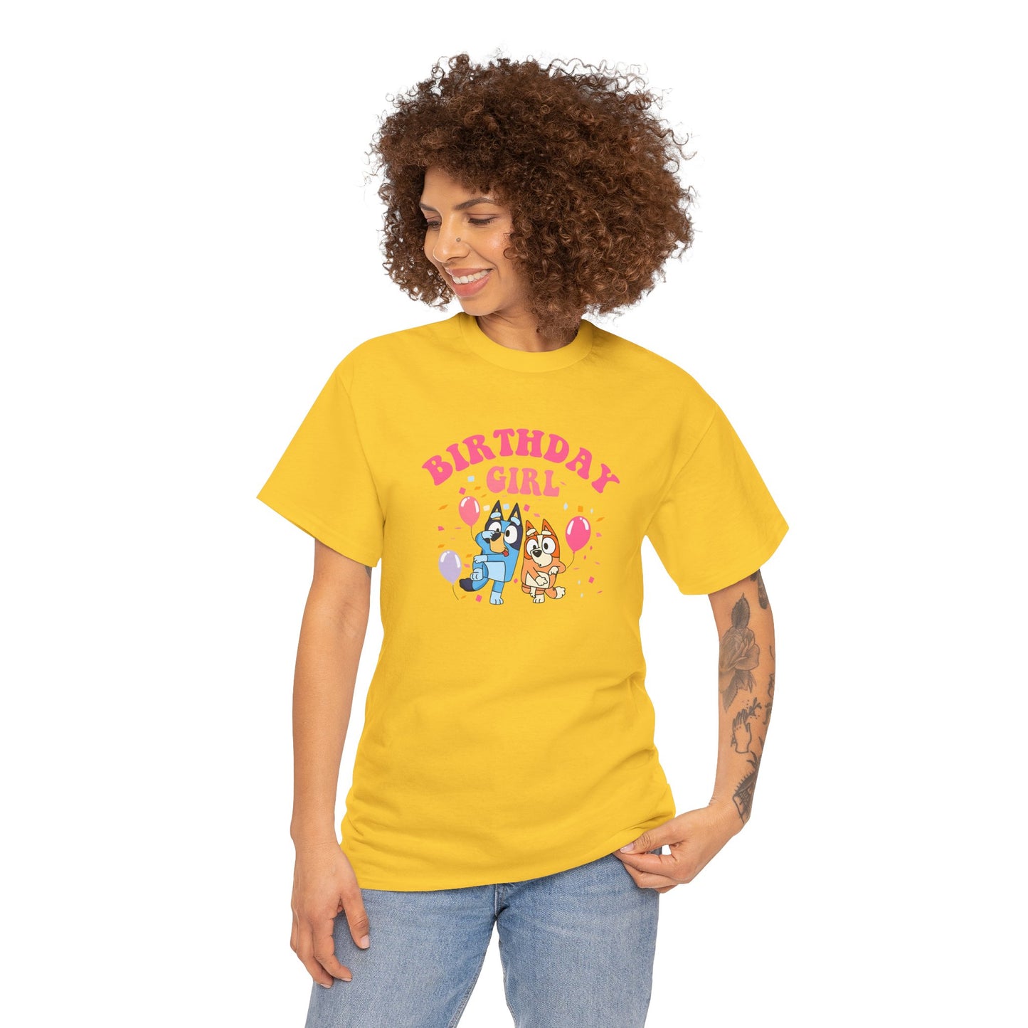 Princess Grace  Bluey  Birthday Girl Unisex Heavy Cotton Tee  Fun Party Attire for Celebrations