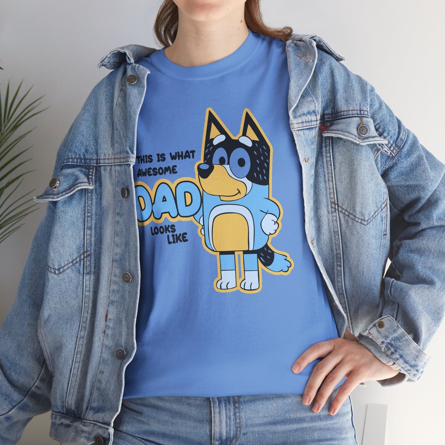 Princess Grace  Bluey  Awesome Dad Unisex Heavy Cotton Tee  Funny Gift for Father's Day