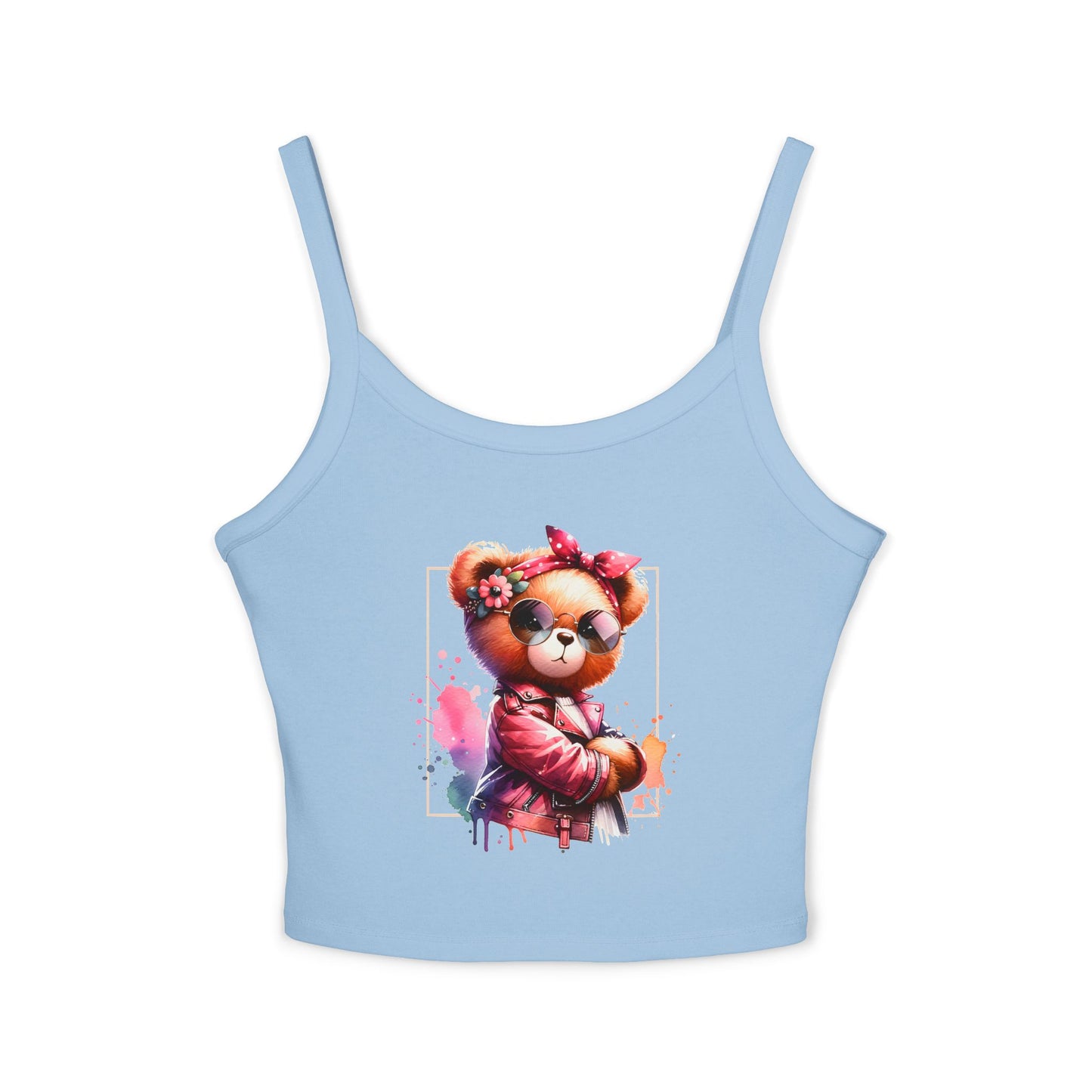 Princess Grace  Cute Graphic Women's Spaghetti Strap Tank Top  Trendy Bear Design