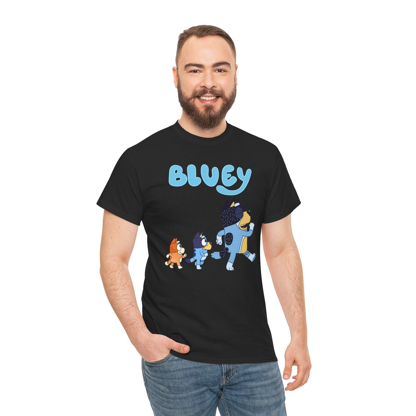 Princess Grace  Bluey Unisex Heavy Cotton Tee  Cute Cartoon T-Shirt for Kids and Adults