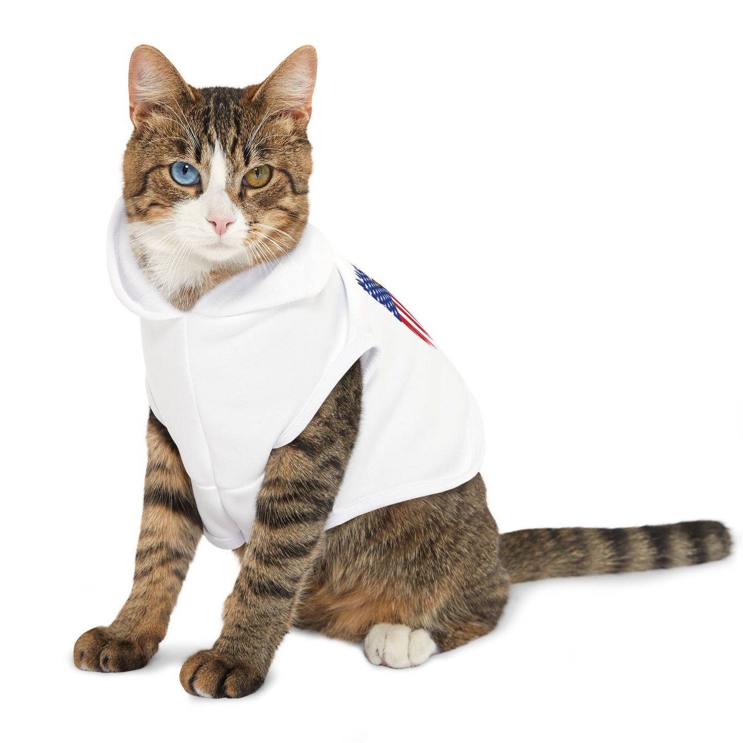 Princess Grace  Patriotic Eagle Pet Hoodie USA Flag Design for Cats and Dogs