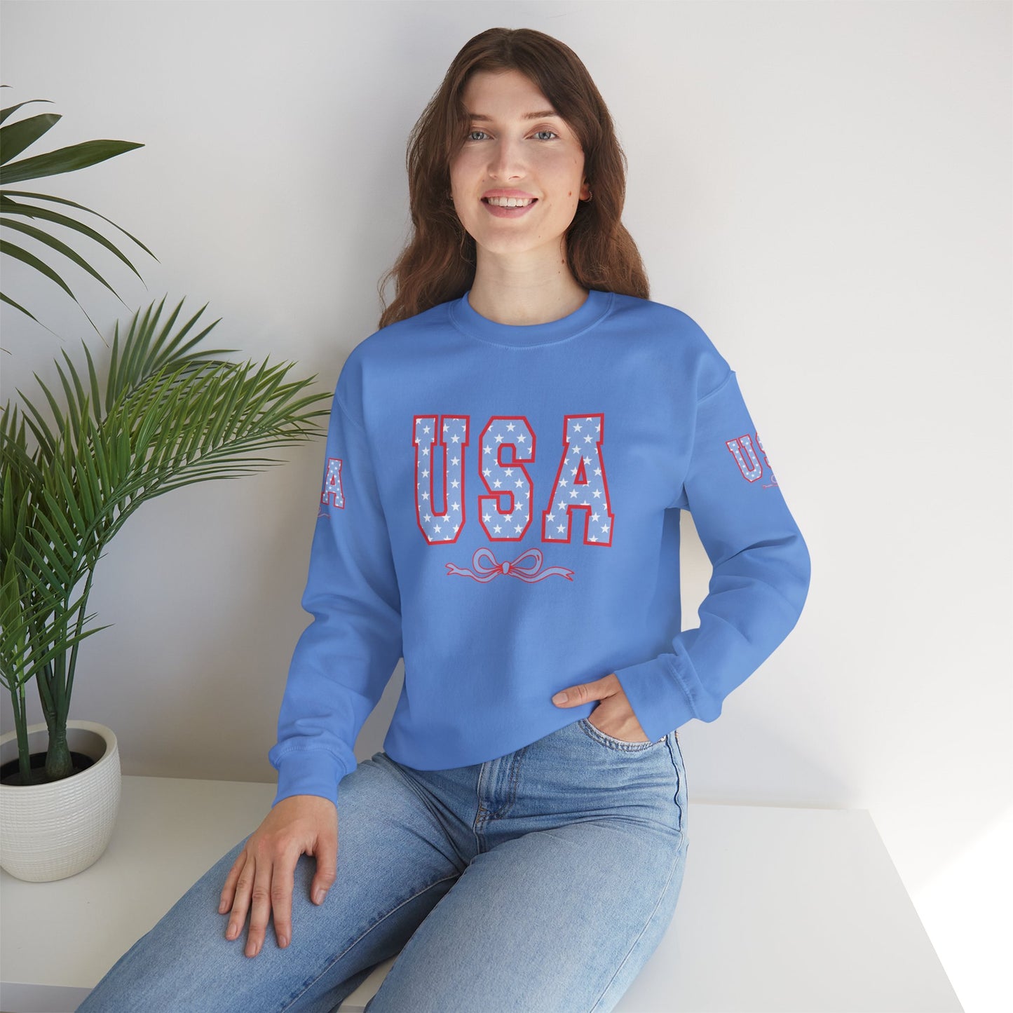 Princess Grace  USA Patriotic Crewneck Sweatshirt for All Seasons