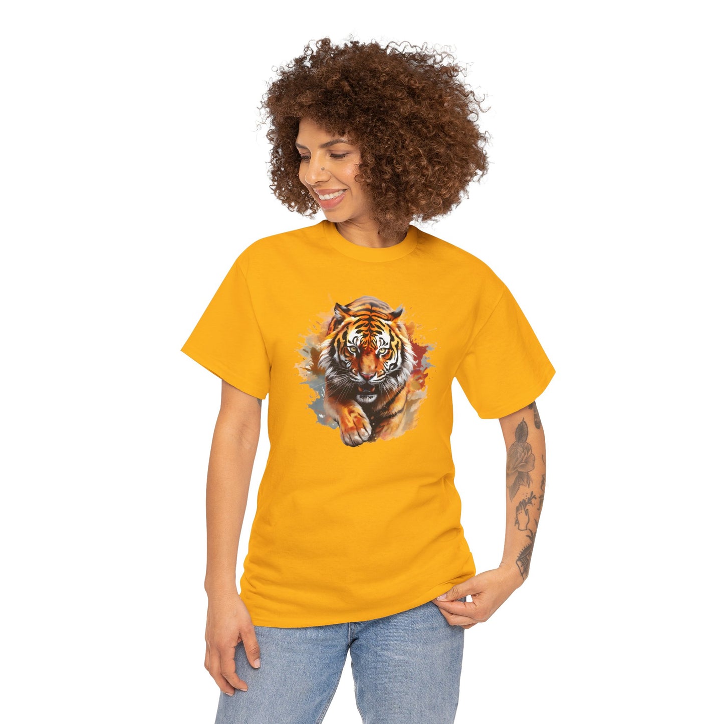 Princess Grace  Fierce Tiger Unisex Heavy Cotton Tee  Wild Animal Graphic Shirt