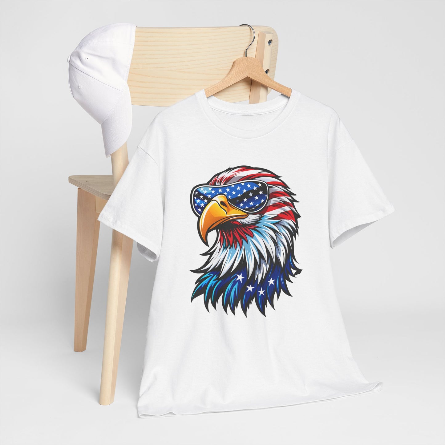 Princess Grace  Patriotic Eagle Unisex Heavy Cotton Tee 4th of July Spirit