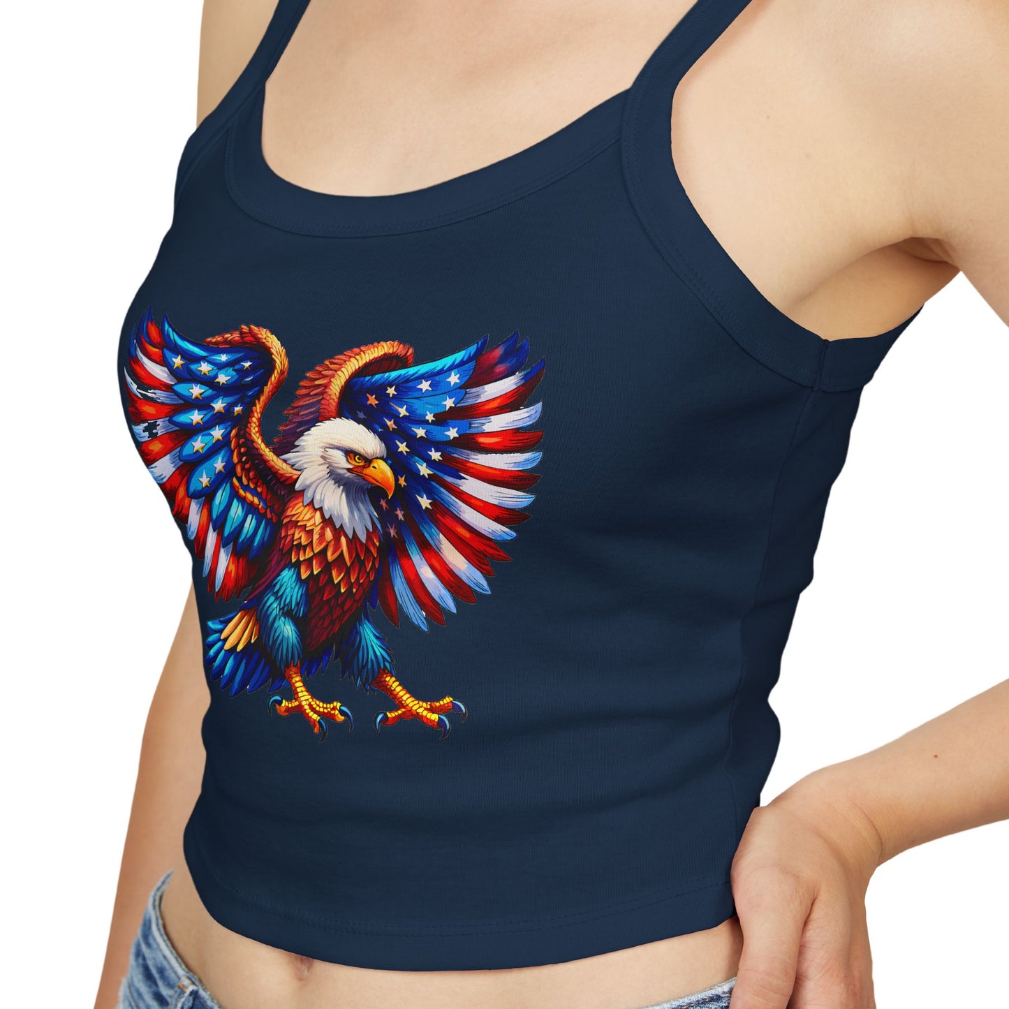 Princess Grace  Patriotic Women's Spaghetti Strap Tank Top USA Eagle Design