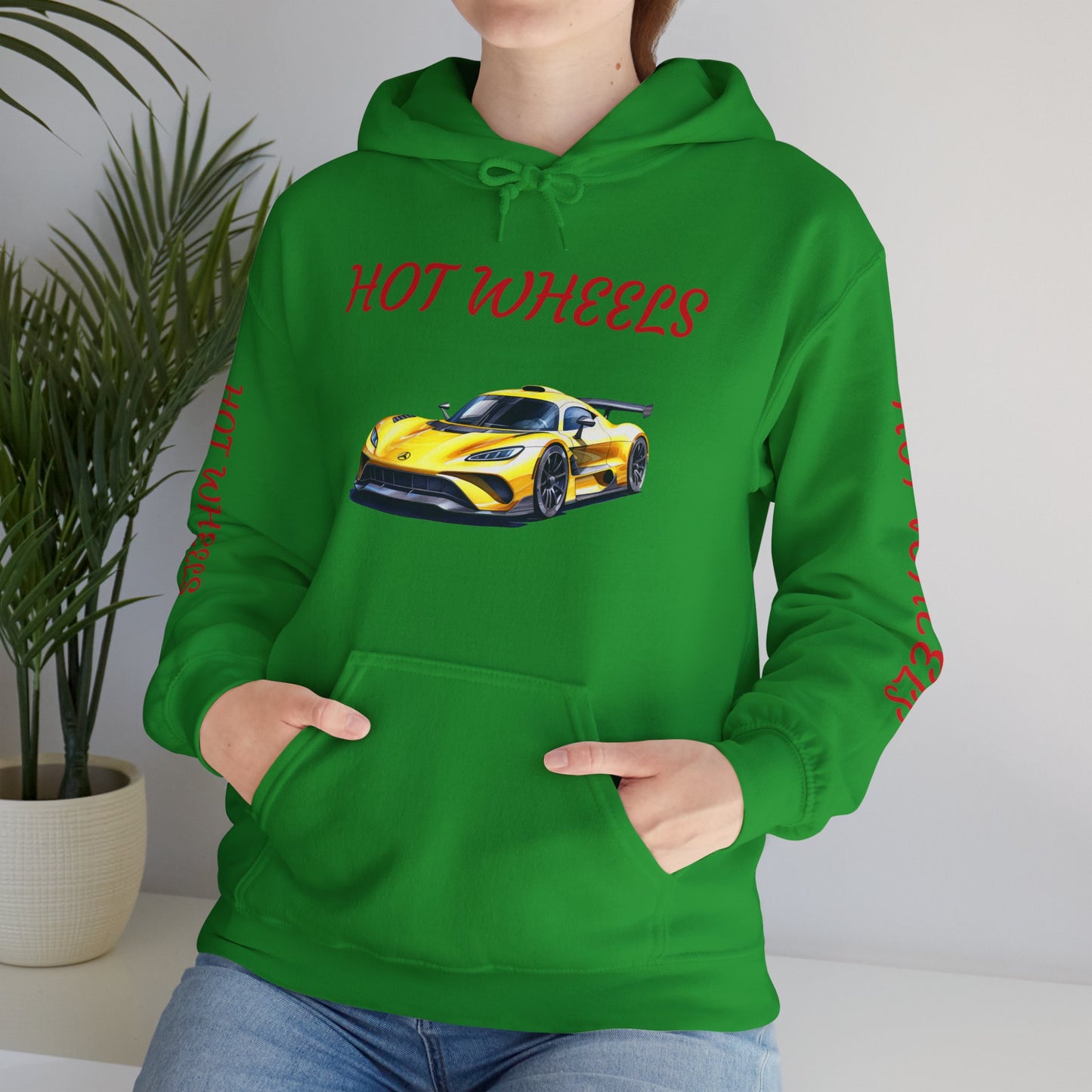 Princess Grace  Hot Wheels Unisex Hooded Sweatshirt Stylish Car Graphic with Bold Text