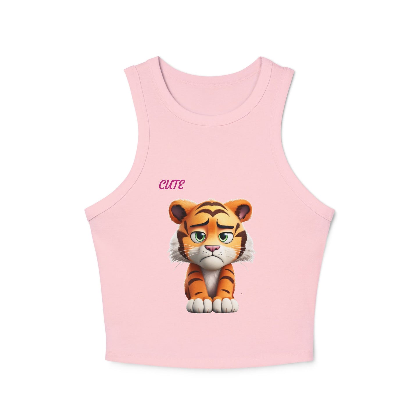 Princess Grace  Cute Tiger Women's Micro Rib Racer Tank Top  Stylish Summer Wear