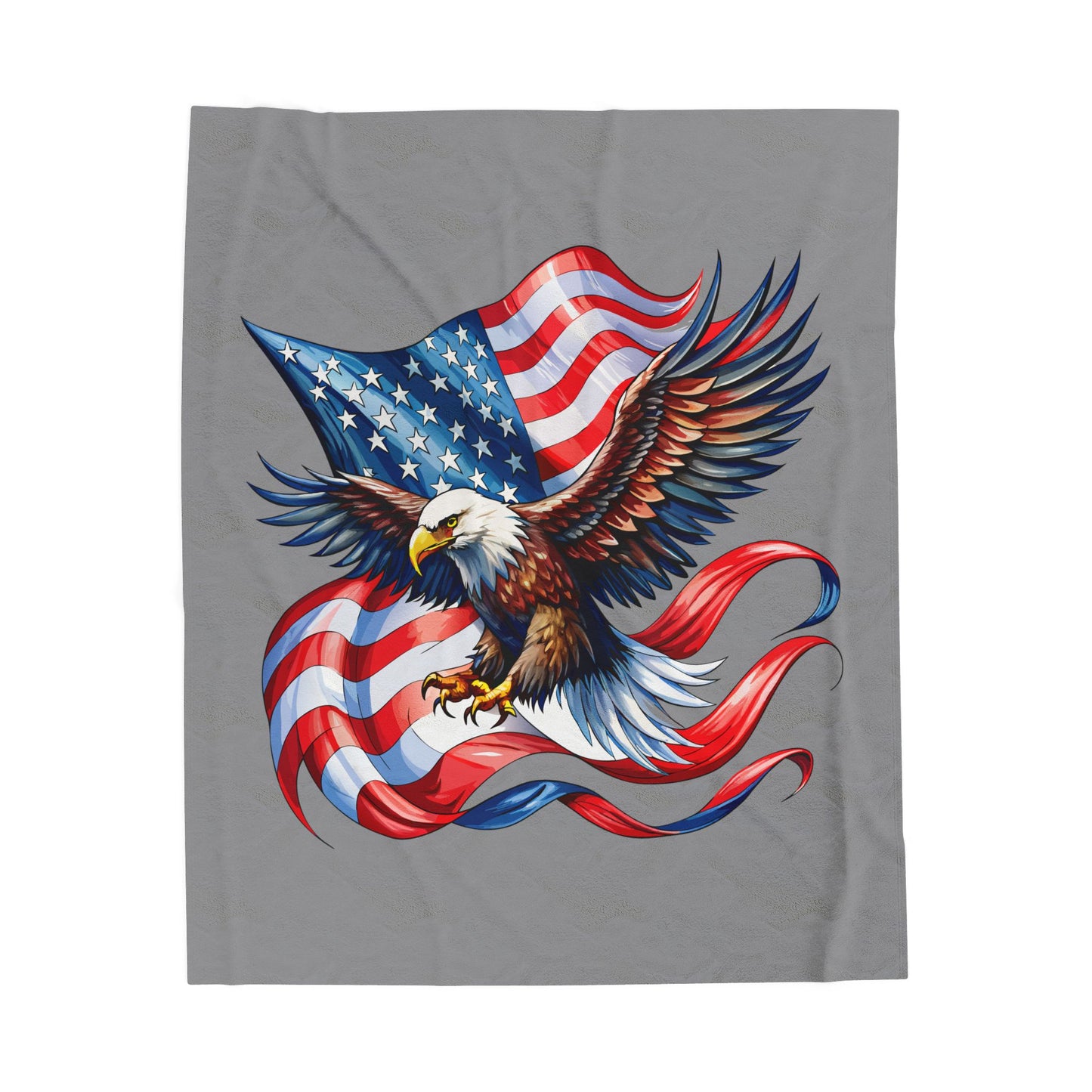 Princess Grace  Patriotic Eagle Velveteen Plush Blanket  Cozy Flag Design for Independence Day & Celebrations