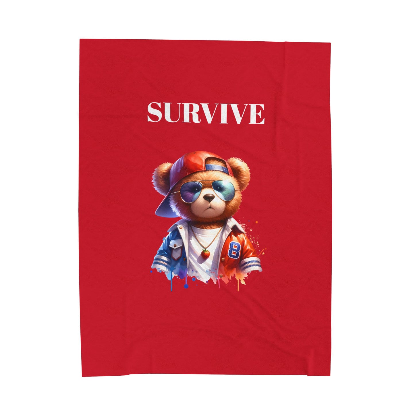 Princess Grace  Cozy Survive Bear Velveteen Plush Blanket