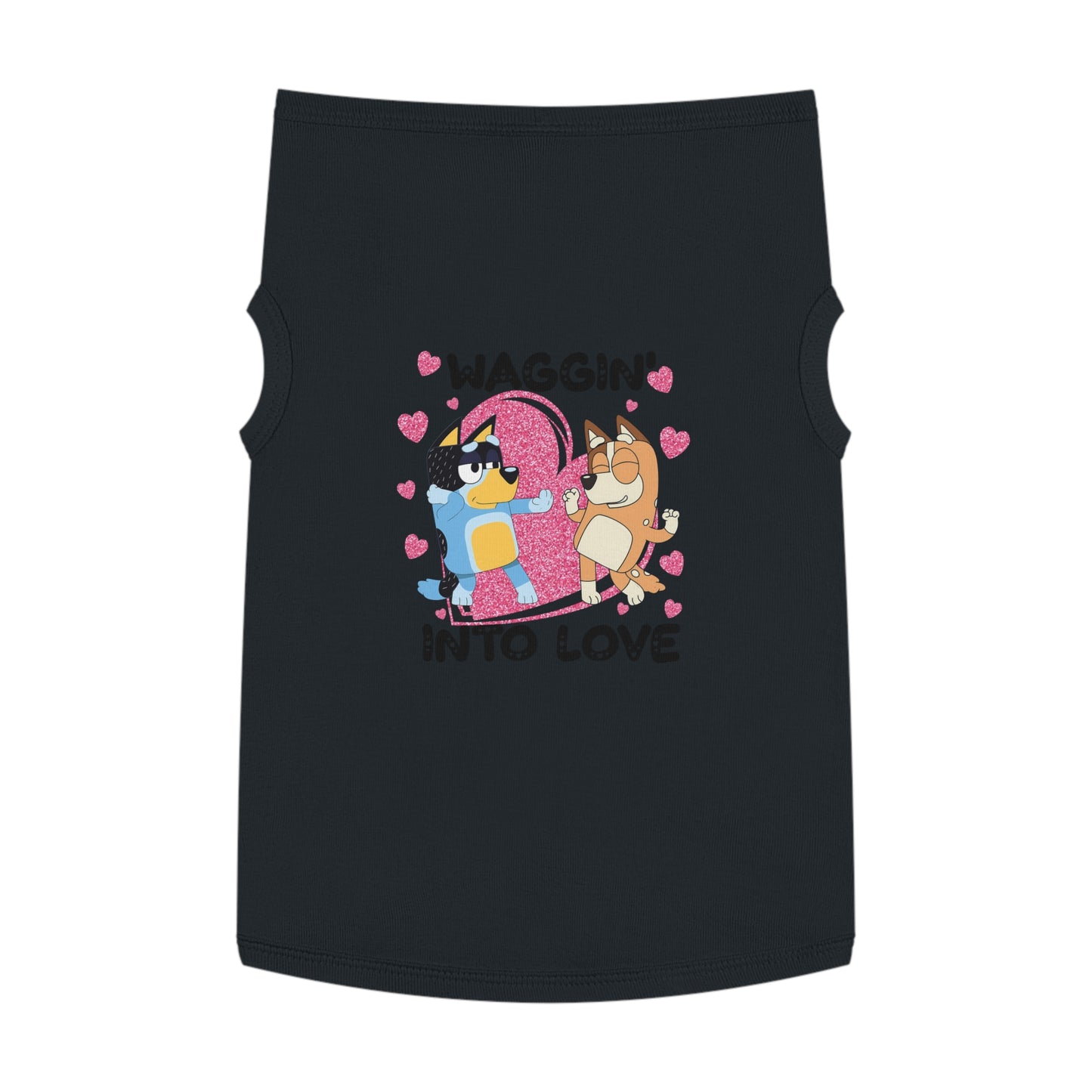 Princess Grace  'Waggin' Into Love Pet Tank Top Cute Dog Themed Apparel for Valentine’s Day