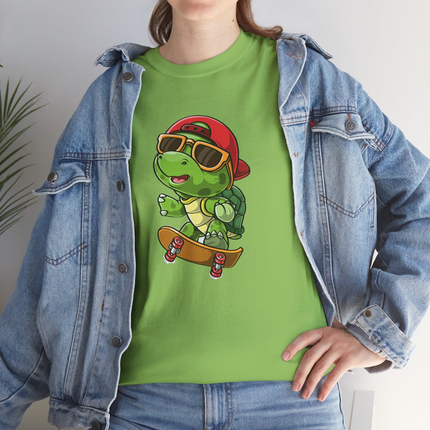 Princess Grace  Cool Skateboarding Turtle Unisex Heavy Cotton Tee