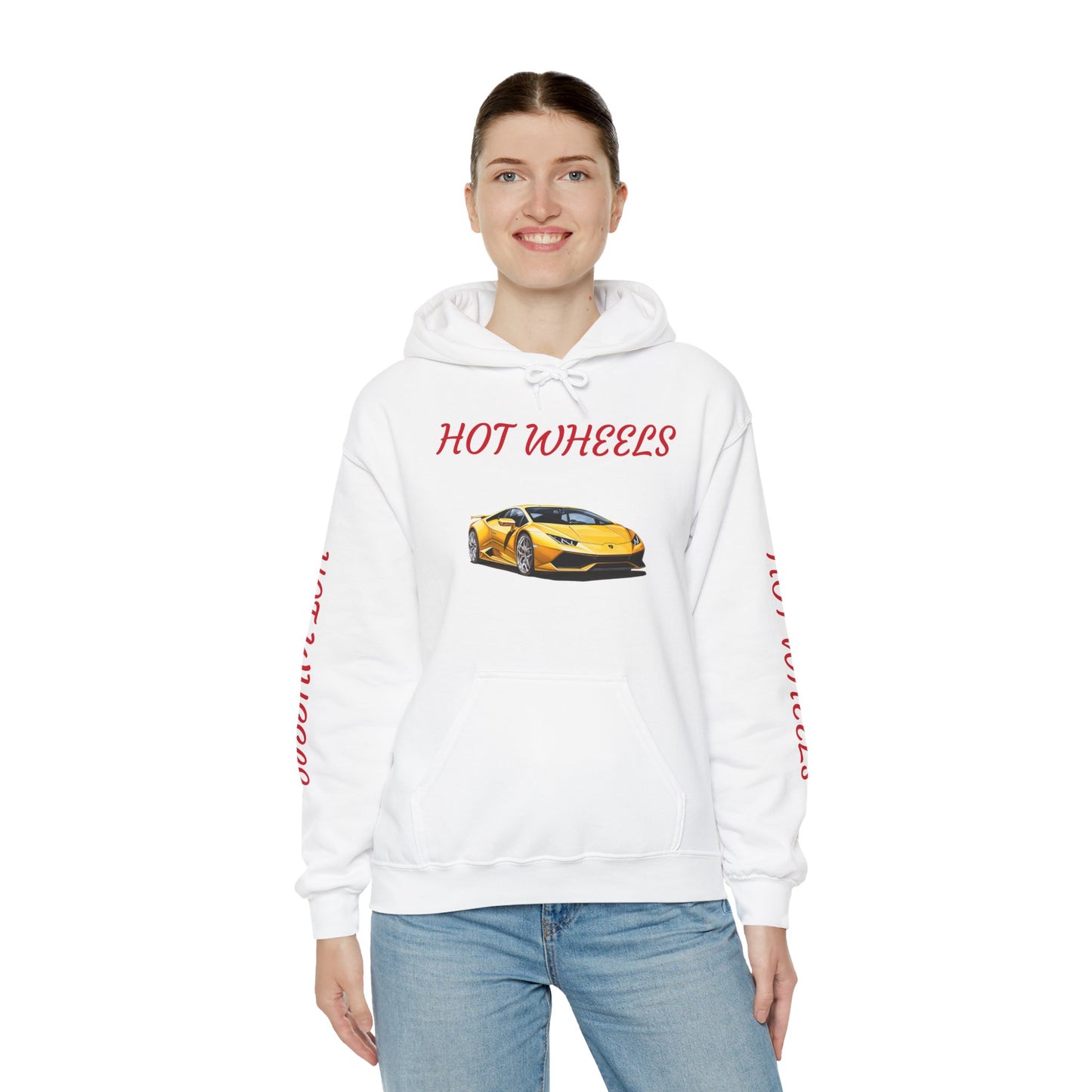 Princess Grace  Hot Wheels Unisex Hoodie Yellow Sports Car Graphic Sweatshirt