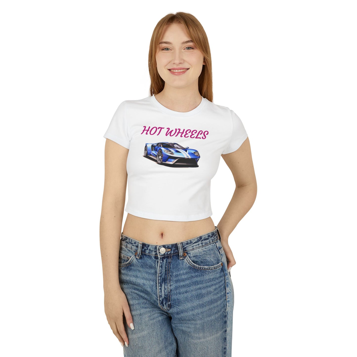 Princess Grace  Hot Wheels Women's Baby Tee Cool Car Graphic Top for Automotive Enthusiasts