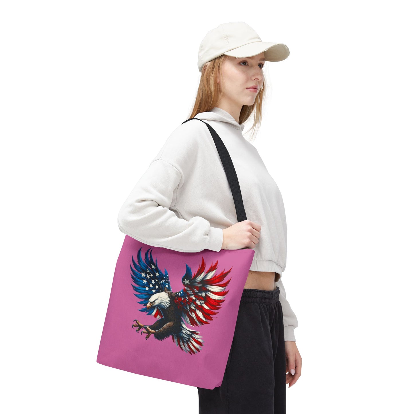 Princess Grace  Patriotic Eagle Tote Bag USA Flag Design for Independence Day Celebrations
