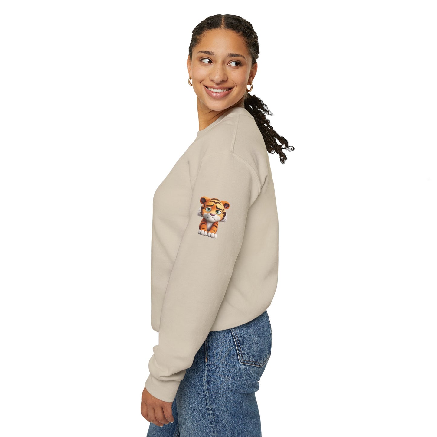 Princess Grace  Cute Tiger Graphic Unisex Crewneck Sweatshirt