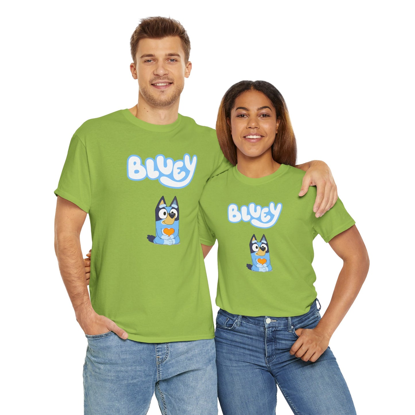 Princess Grace  Bluey Unisex Heavy Cotton Tee  Comfortable Cartoon T-Shirt for Kids and Adults