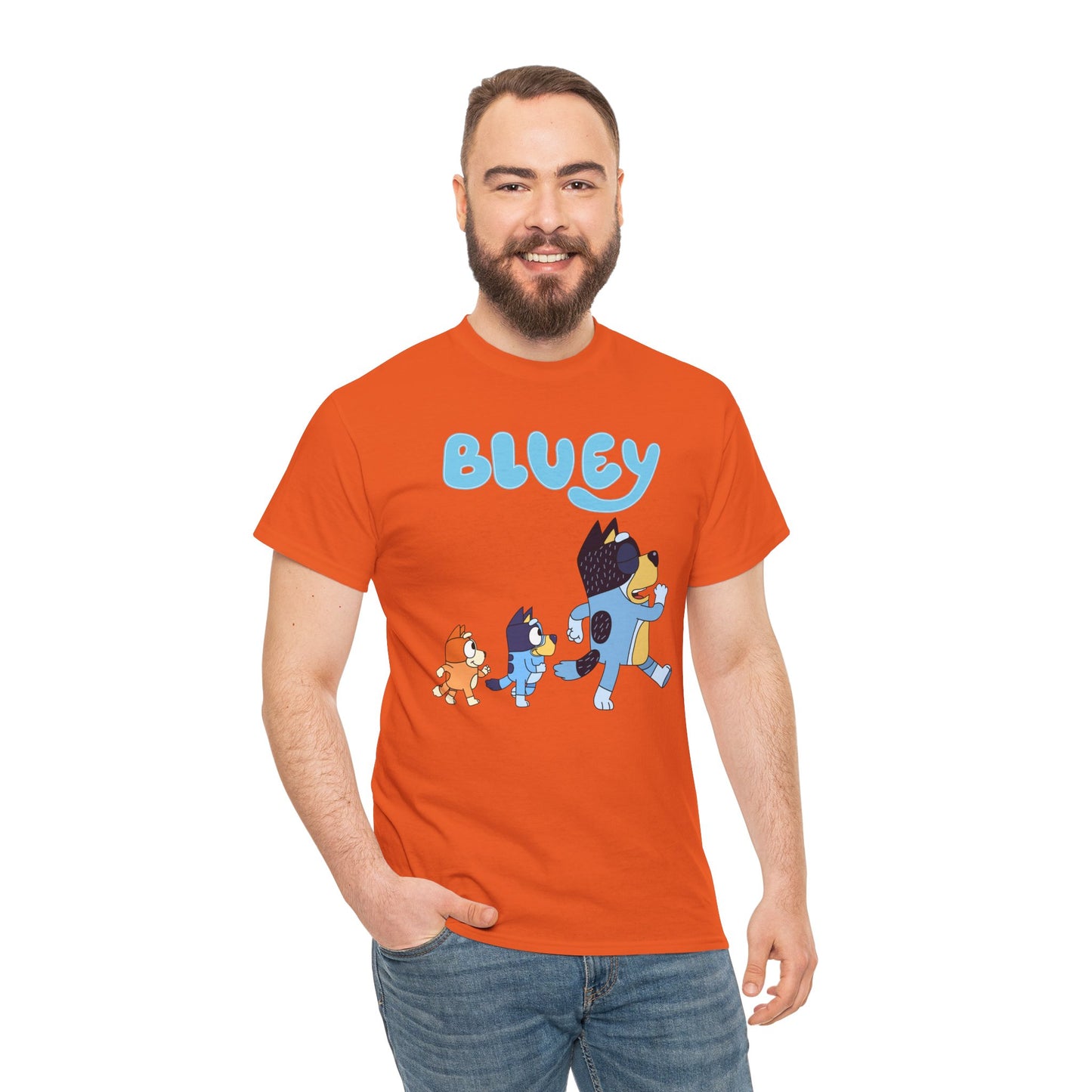 Princess Grace  Bluey Unisex Heavy Cotton Tee  Cute Cartoon T-Shirt for Kids and Adults