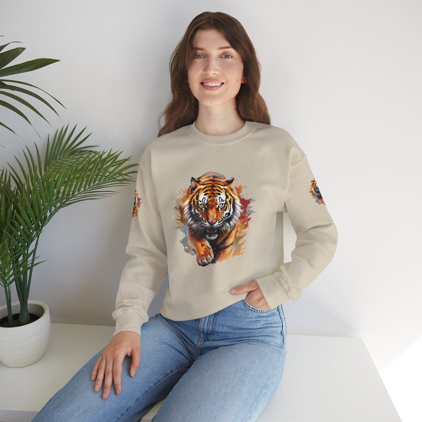 Princess Grace  Majestic Tiger Unisex Heavy Blend Crewneck Sweatshirt