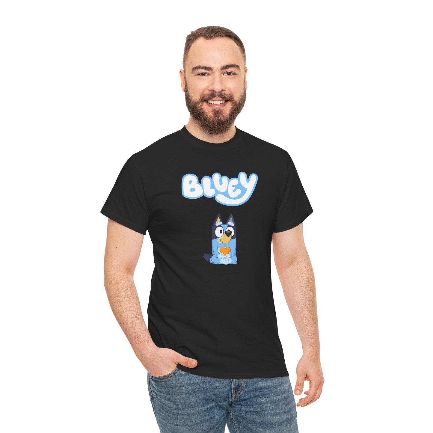 Princess Grace  Bluey Unisex Heavy Cotton Tee  Comfortable Cartoon T-Shirt for Kids and Adults