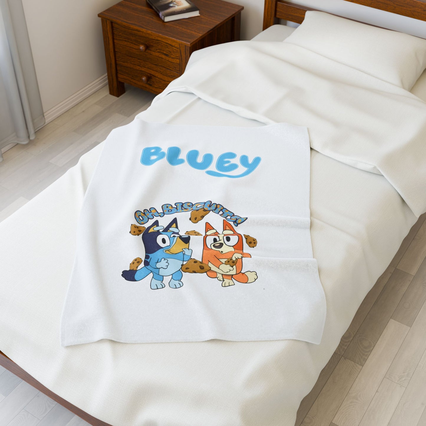 Princess Grace  Bluey Plush Blanket  Soft and Cozy Kids Throw with Fun Biscuit Design