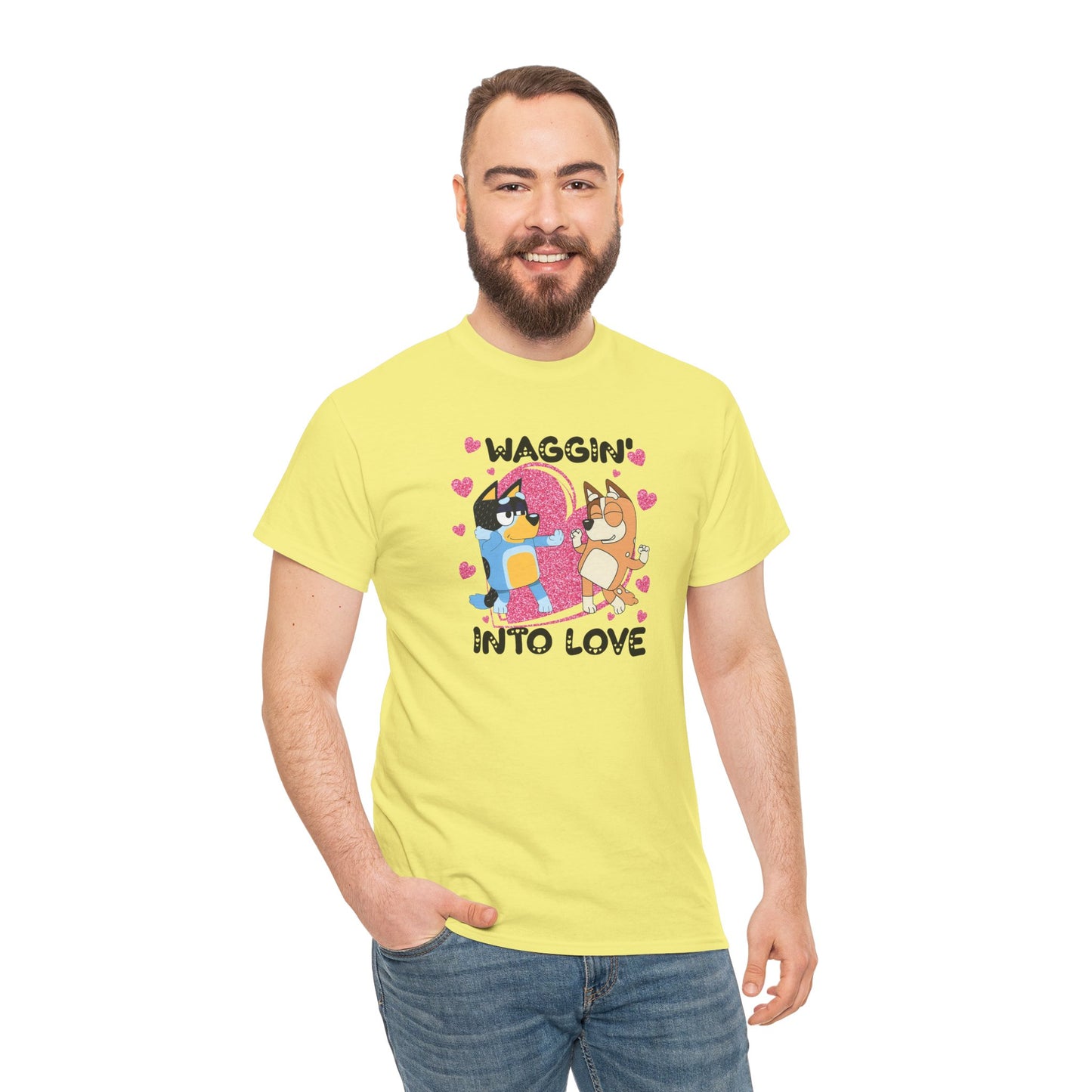 Princess Grace  Bluey  Waggin' Into Love Unisex Heavy Cotton Tee  Cute Pet Themed Shirt for Animal Lovers