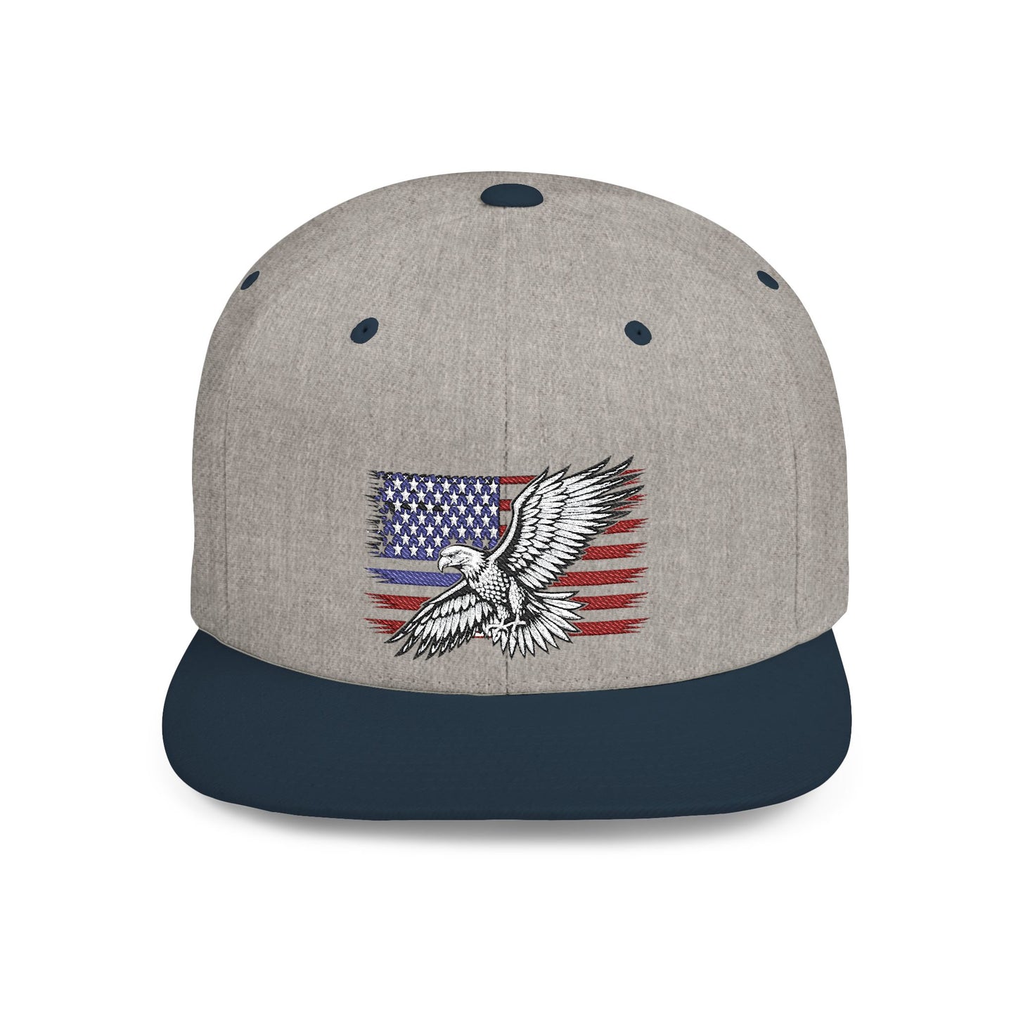 Princess Grace  Eagle Embroidered Flat Bill Snapback Hat Patriotic Style for Outdoor Enthusiasts