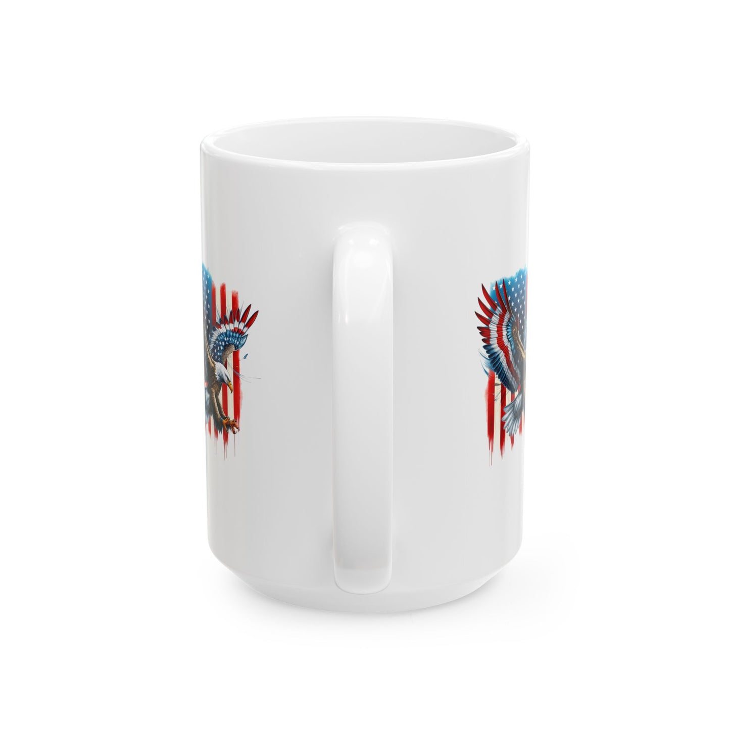 Patriotic Eagle Ceramic Mug  11oz & 15oz  Celebrate Freedom