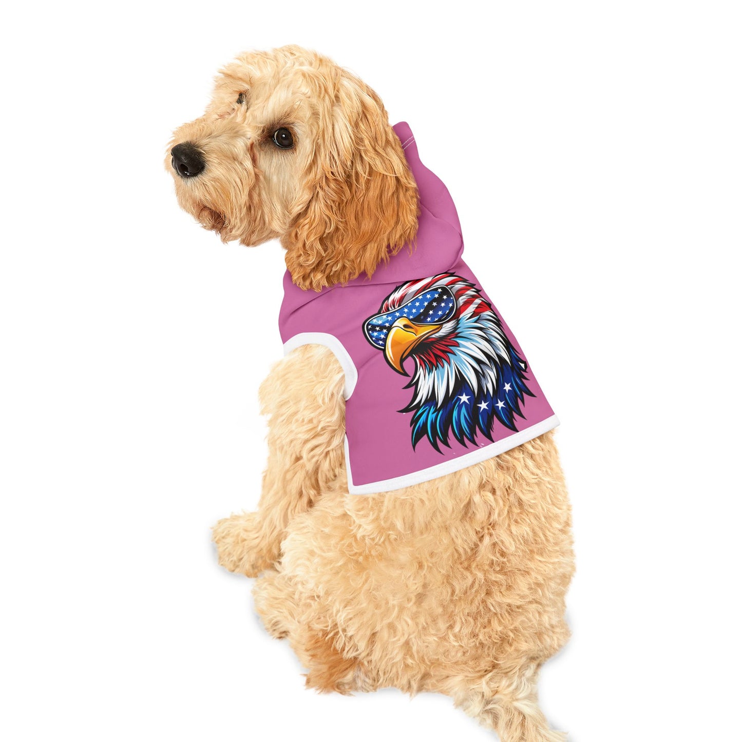 Princess Grace  Patriotic Eagle Pet Hoodie Stylish Comfort for Your Furry Friend