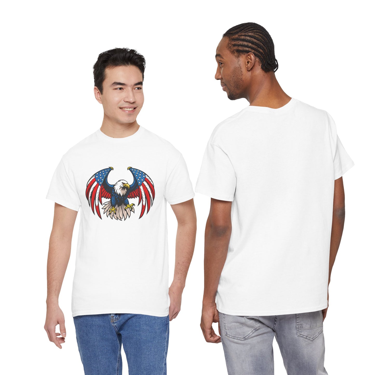 Princess Grace  Patriotic Eagle Unisex Heavy Cotton Tee 4th of July Graphic T-Shirt