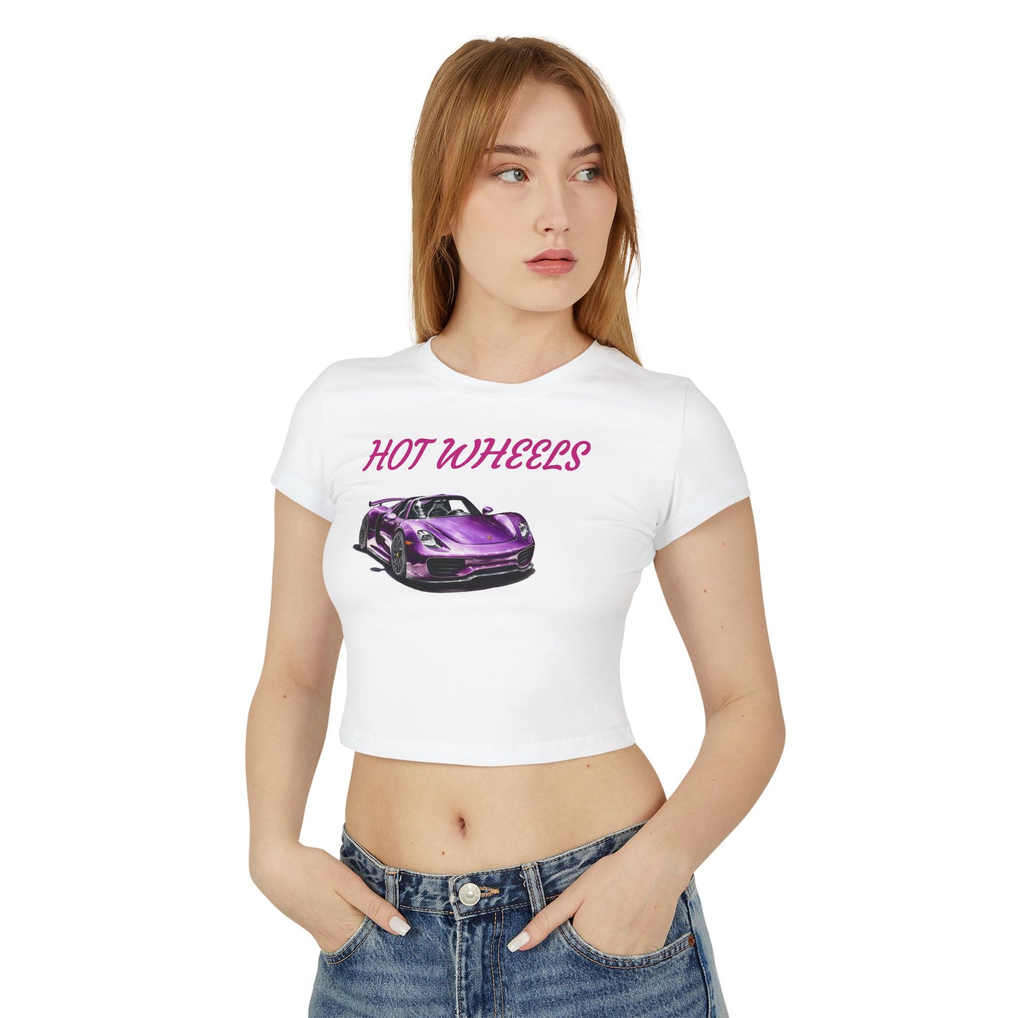 Princess Grace  Hot Wheels Women's Baby Tee Cute Car Graphic T-Shirt for Auto Enthusiasts