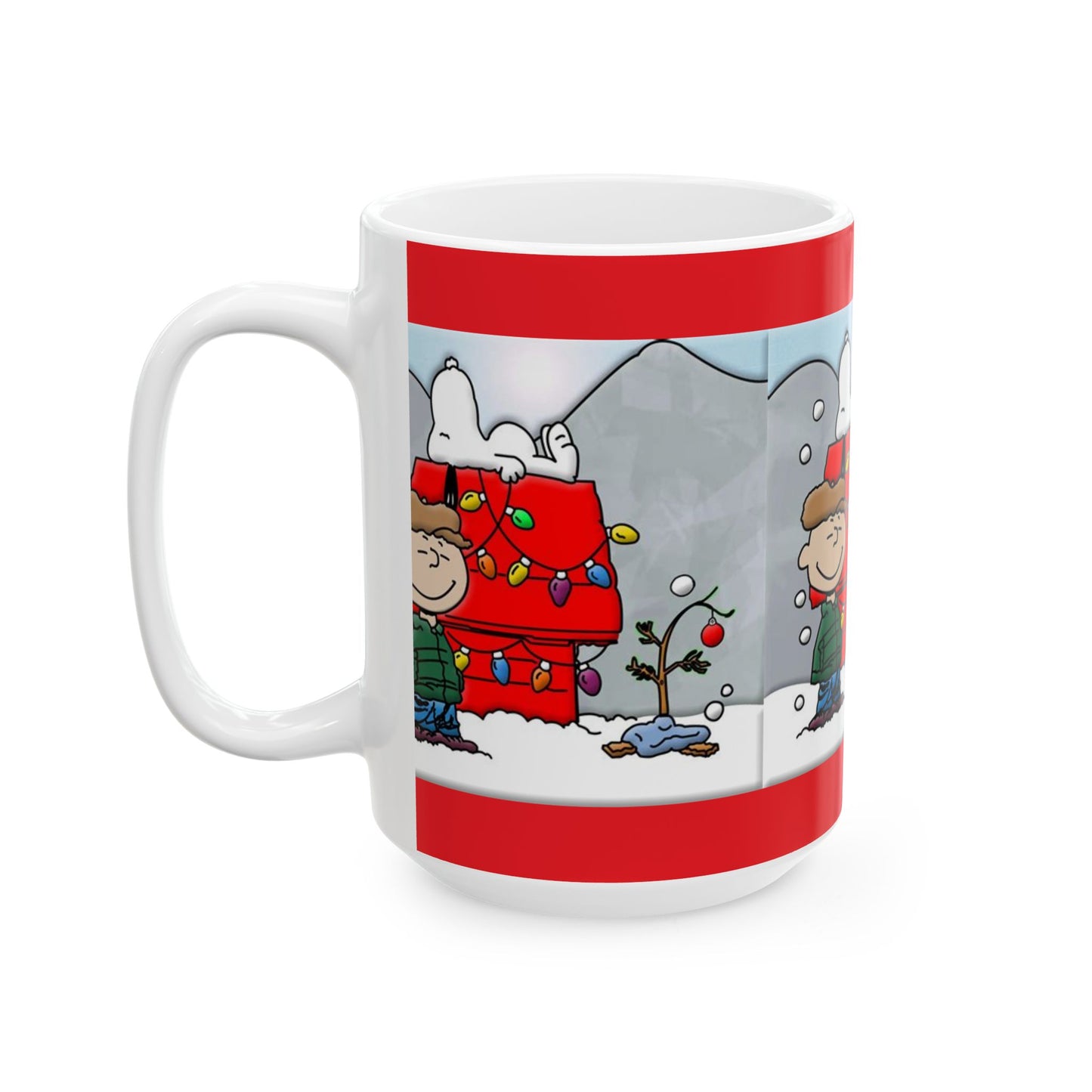 Princess Grace Christmas Cheer Ceramic Mug  11oz & 15oz Size   Holiday Gift with Snoopy and Friends