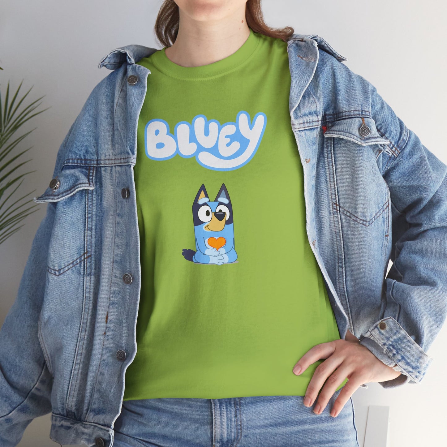 Princess Grace  Bluey Unisex Heavy Cotton Tee  Comfortable Cartoon T-Shirt for Kids and Adults
