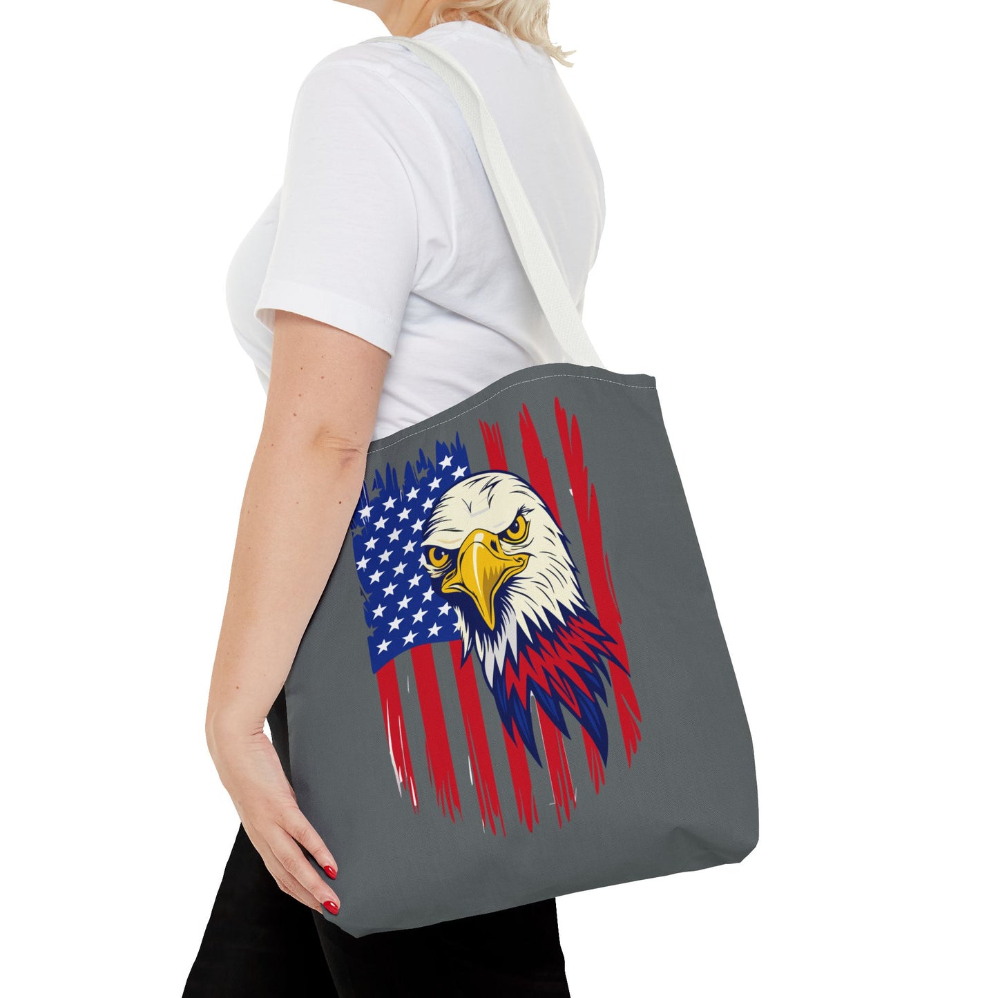 Princess Grace  Patriotic Eagle Tote Bag  American Flag Design