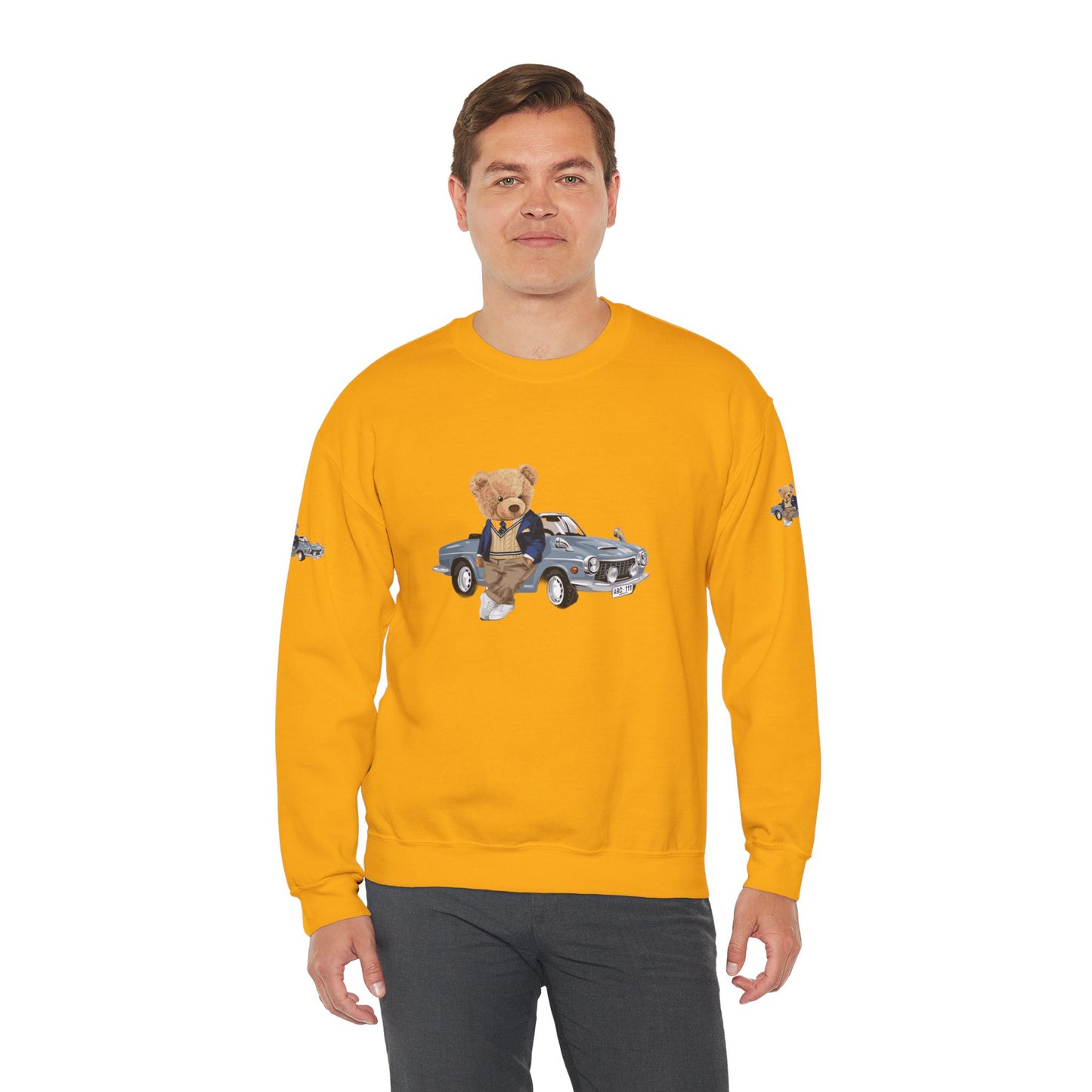 Princess Grace  Stylish Crewneck Sweatshirt with Bear and Car Design