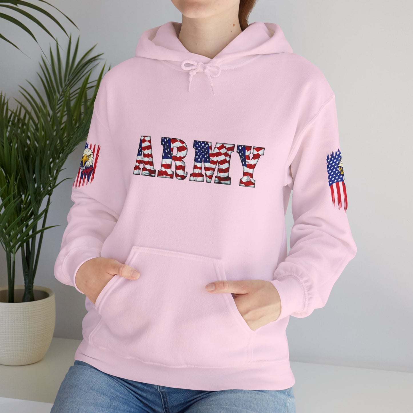 Princess Grace  Patriotic Army Eagle Hoodie  Unisex Heavy Blend Sweatshirt
