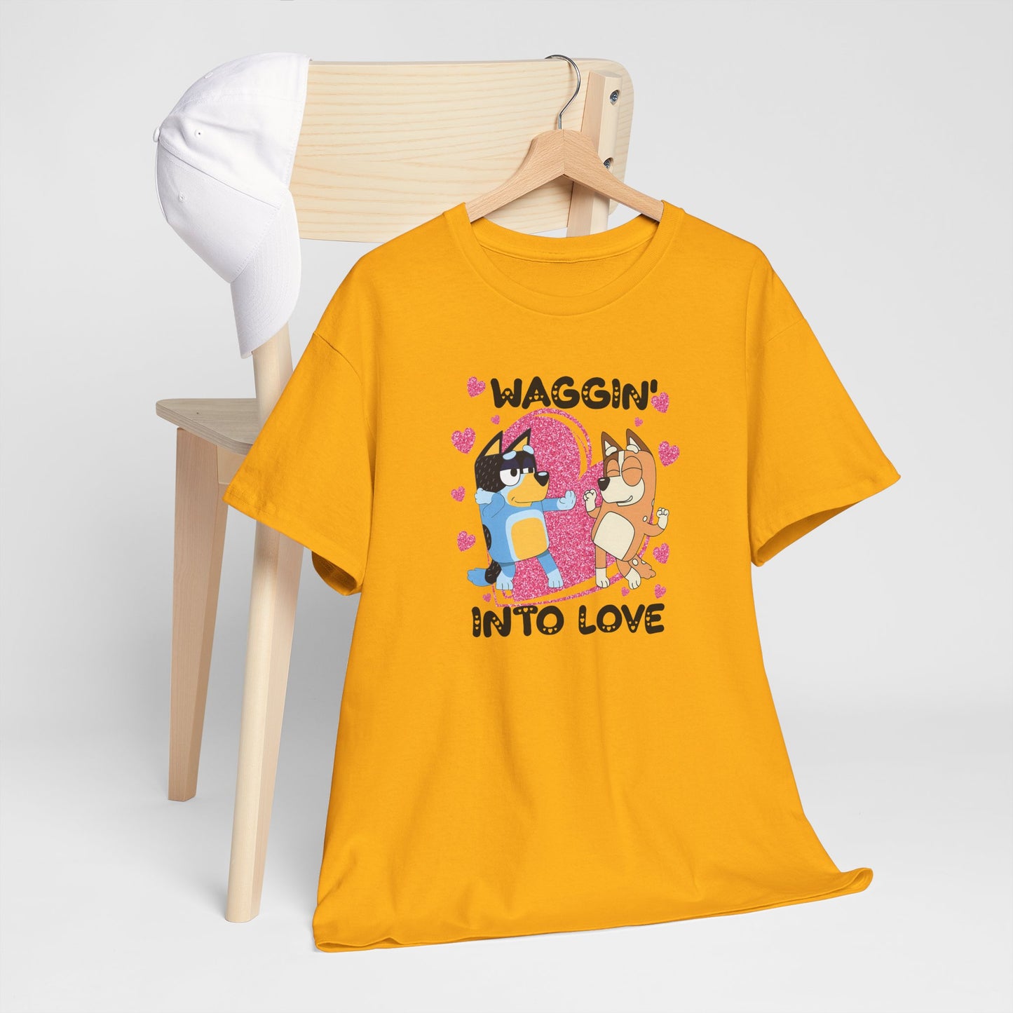 Princess Grace  Bluey  Waggin' Into Love Unisex Heavy Cotton Tee  Cute Pet Themed Shirt for Animal Lovers