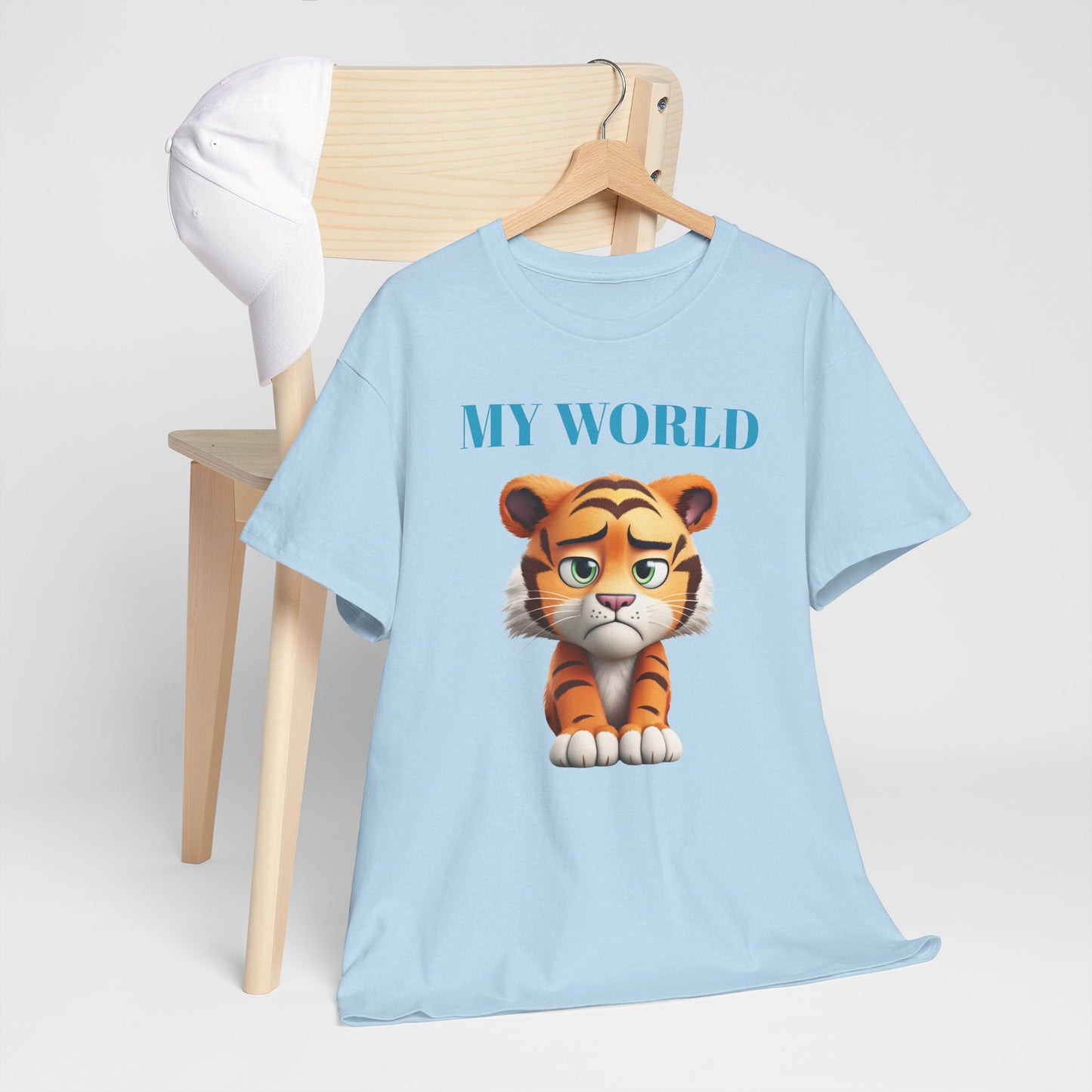 Princess Grace  My World Tiger Unisex Heavy Cotton Tee Cute Animal T-Shirt for Kids & Adults