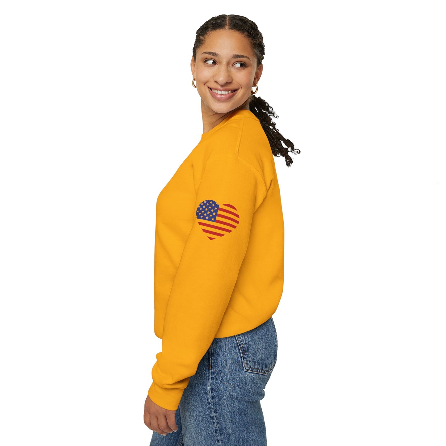 Princess Grace USA Heart Unisex Crewneck Sweatshirt Cozy American Pride