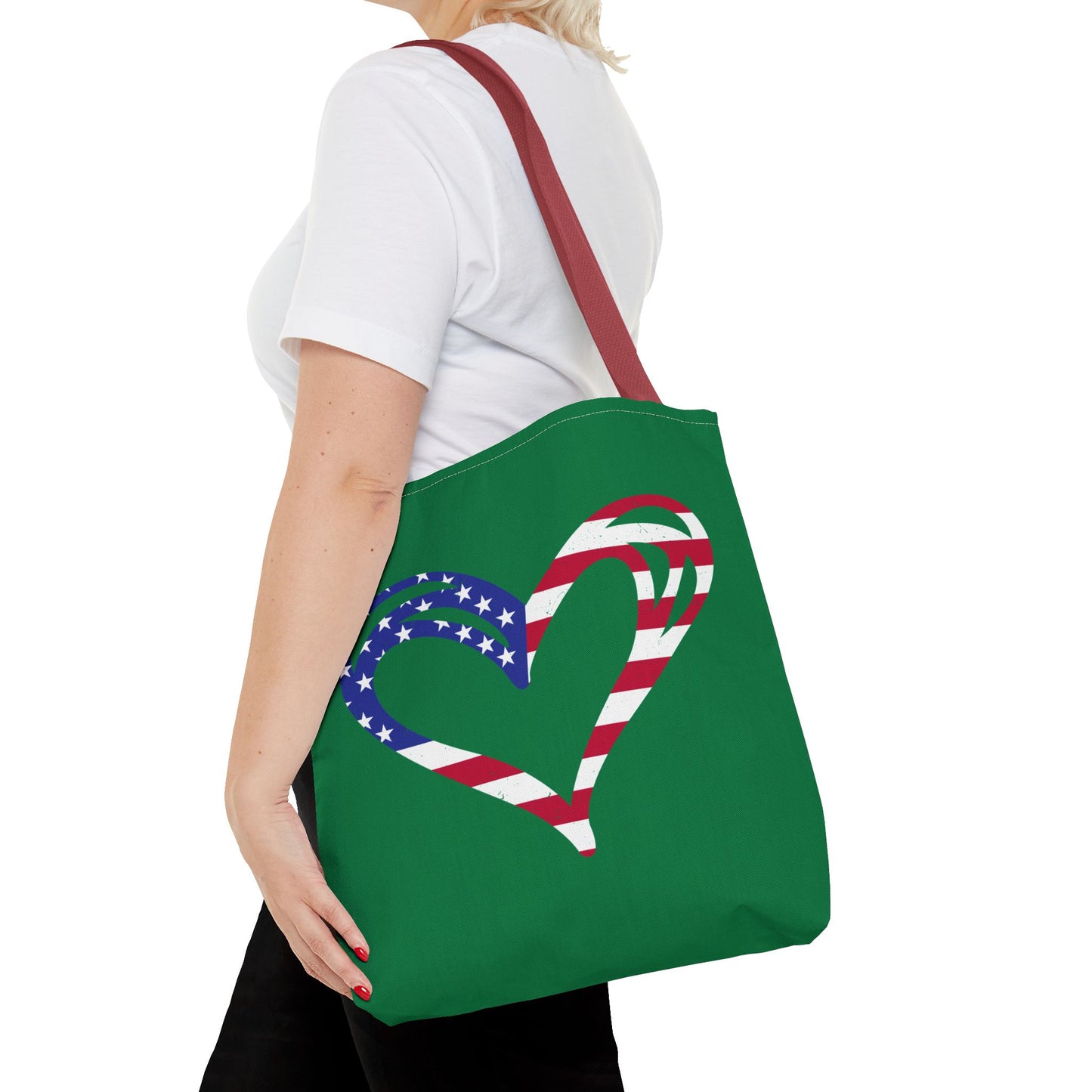 Princess Grace  Patriotic Heart Tote Bag  Perfect for Independence Day and Everyday Use