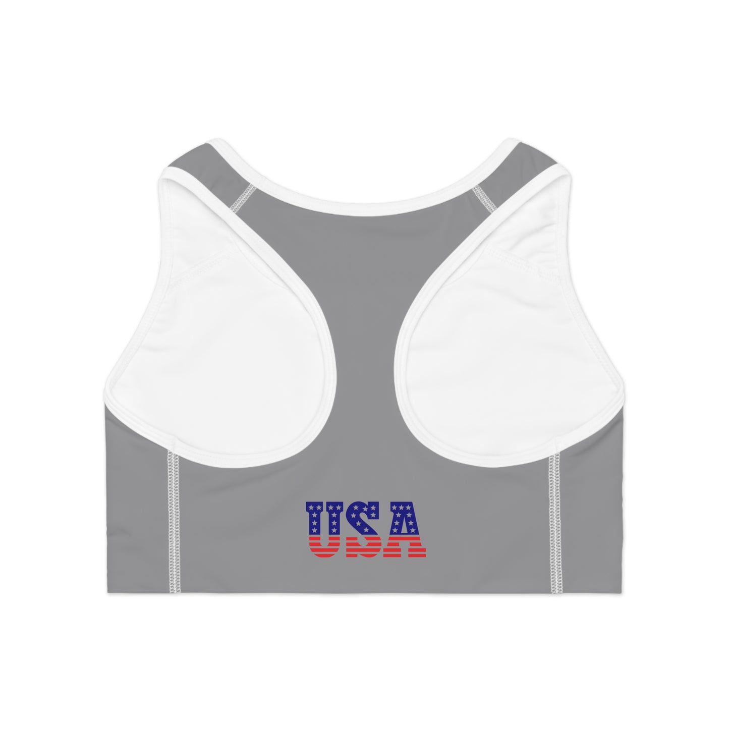 Princess Grace  USA Eagle Sports Bra  Patriotic Workout Top for Active Women