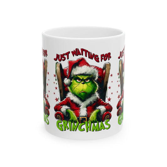 Princess Grace Grinch Christmas Mug   Just Waiting for Grinchmas  11oz & 15oz