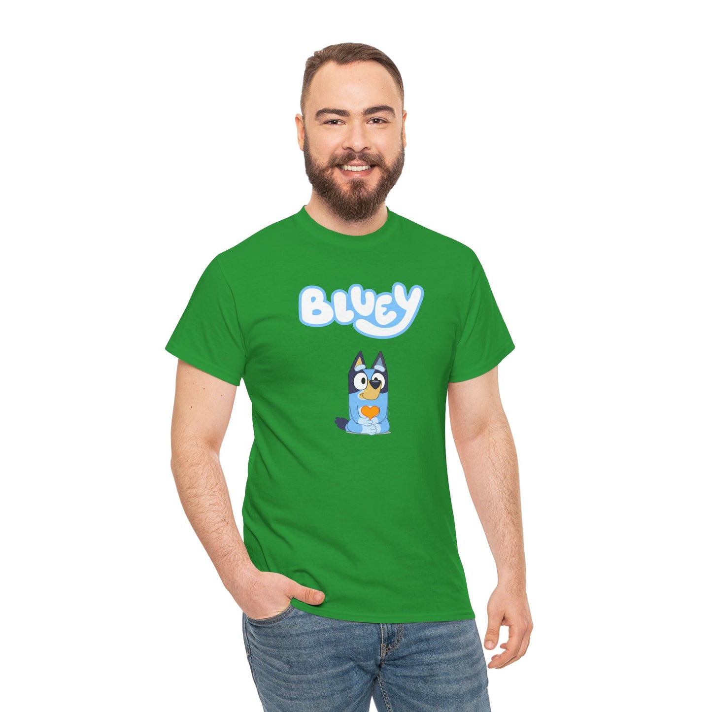 Princess Grace  Bluey Unisex Heavy Cotton Tee  Comfortable Cartoon T-Shirt for Kids and Adults