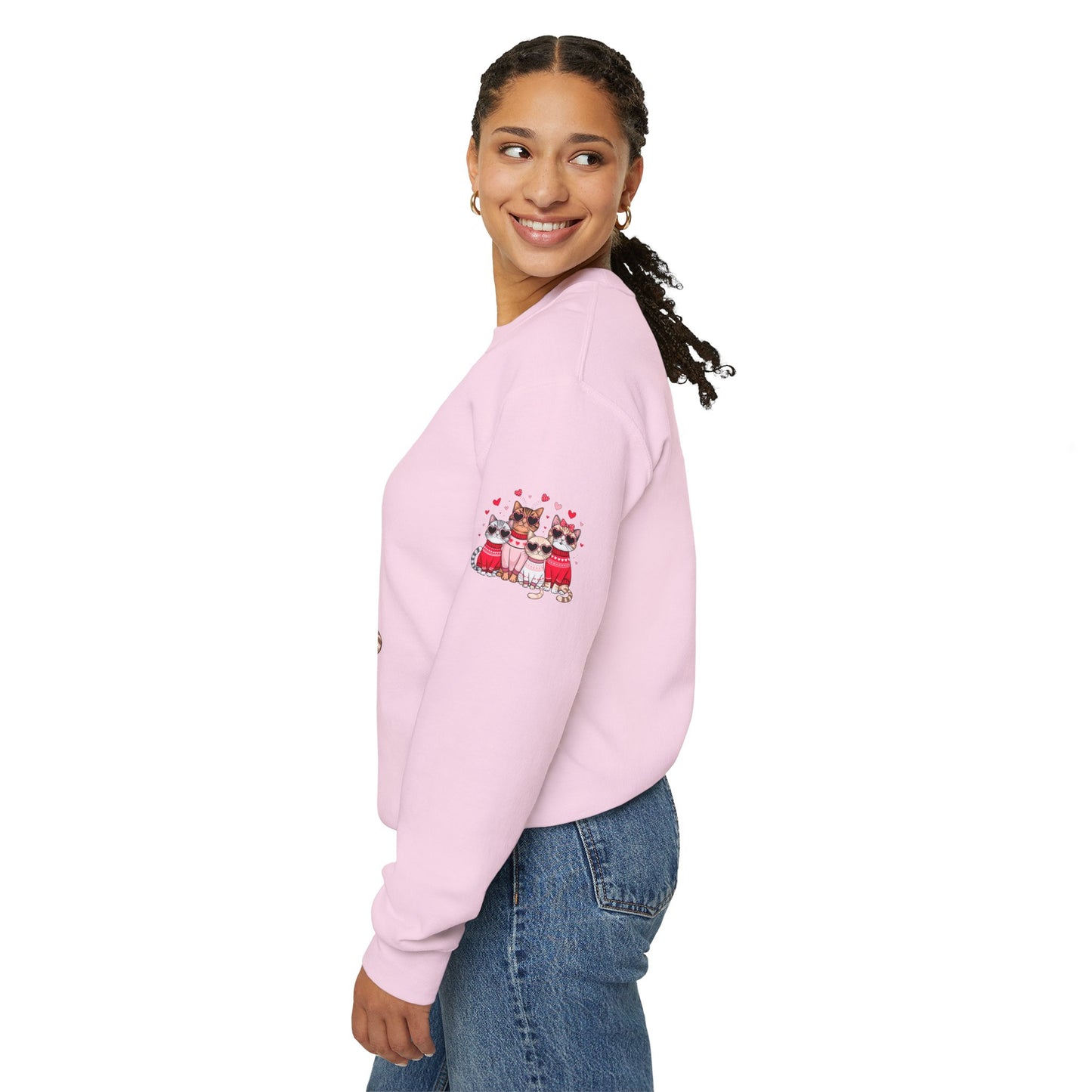 Princess Grace  Cute Cat Lovers Crewneck Sweatshirt  Cozy Valentine's Gift