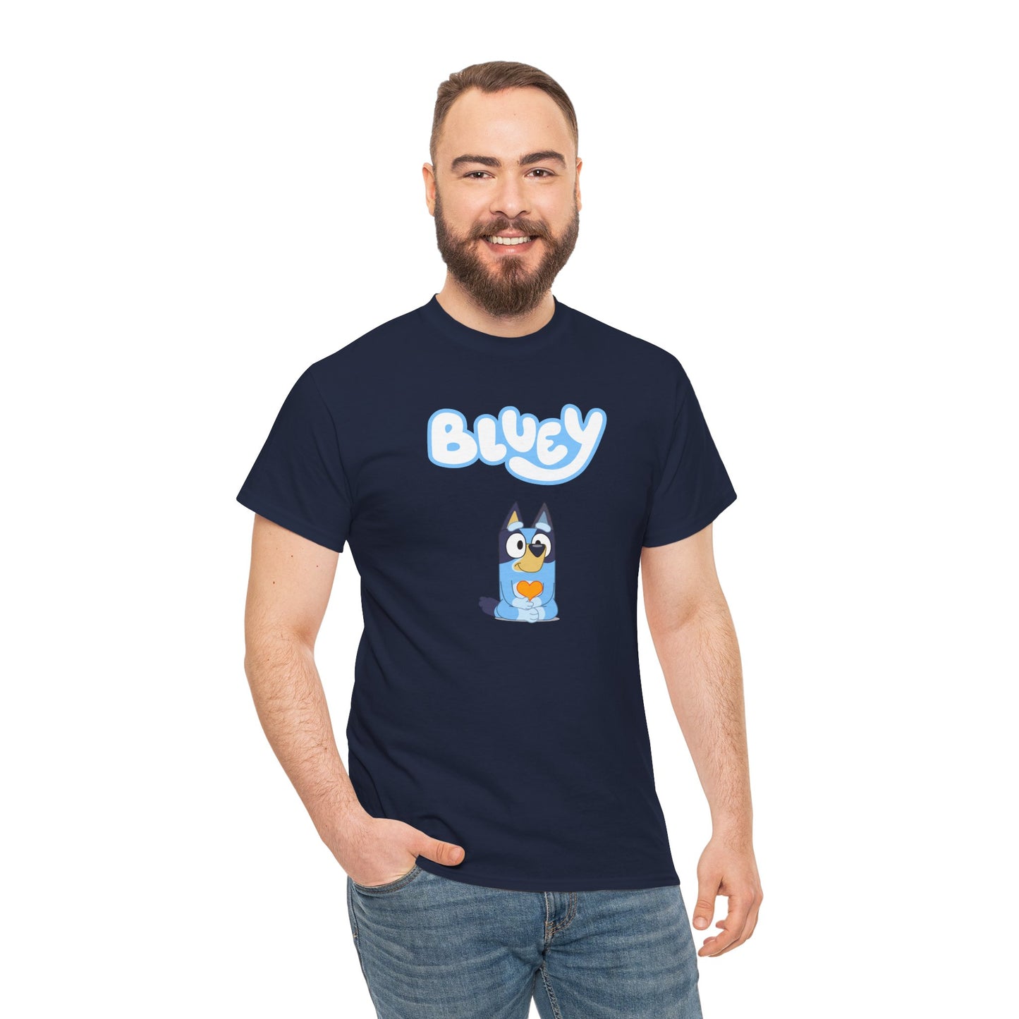Princess Grace  Bluey Unisex Heavy Cotton Tee  Comfortable Cartoon T-Shirt for Kids and Adults
