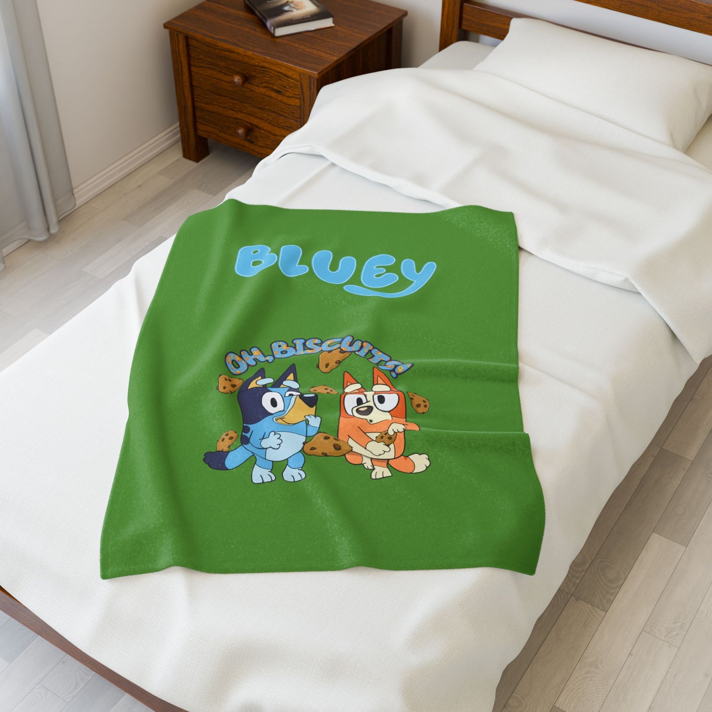 Princess Grace  Bluey Themed Velveteen Plush Blanket  Cozy & Fun for Kids
